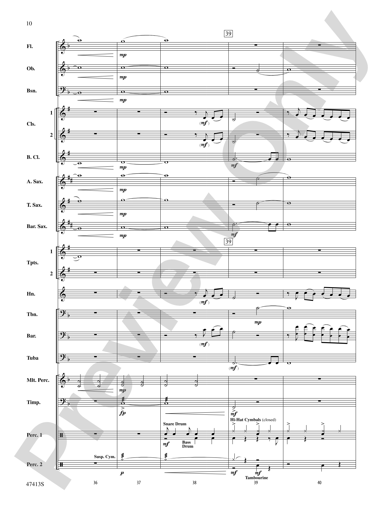 I'll Never Love Again (from A Star Is Born): Concert Band Conductor Score & Parts