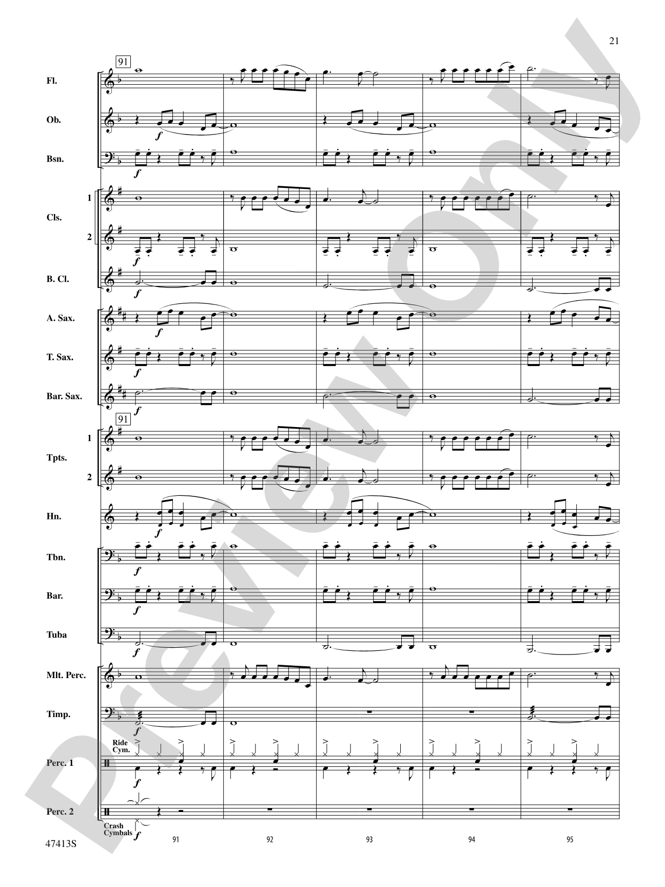 I'll Never Love Again (from A Star Is Born): Concert Band Conductor Score & Parts