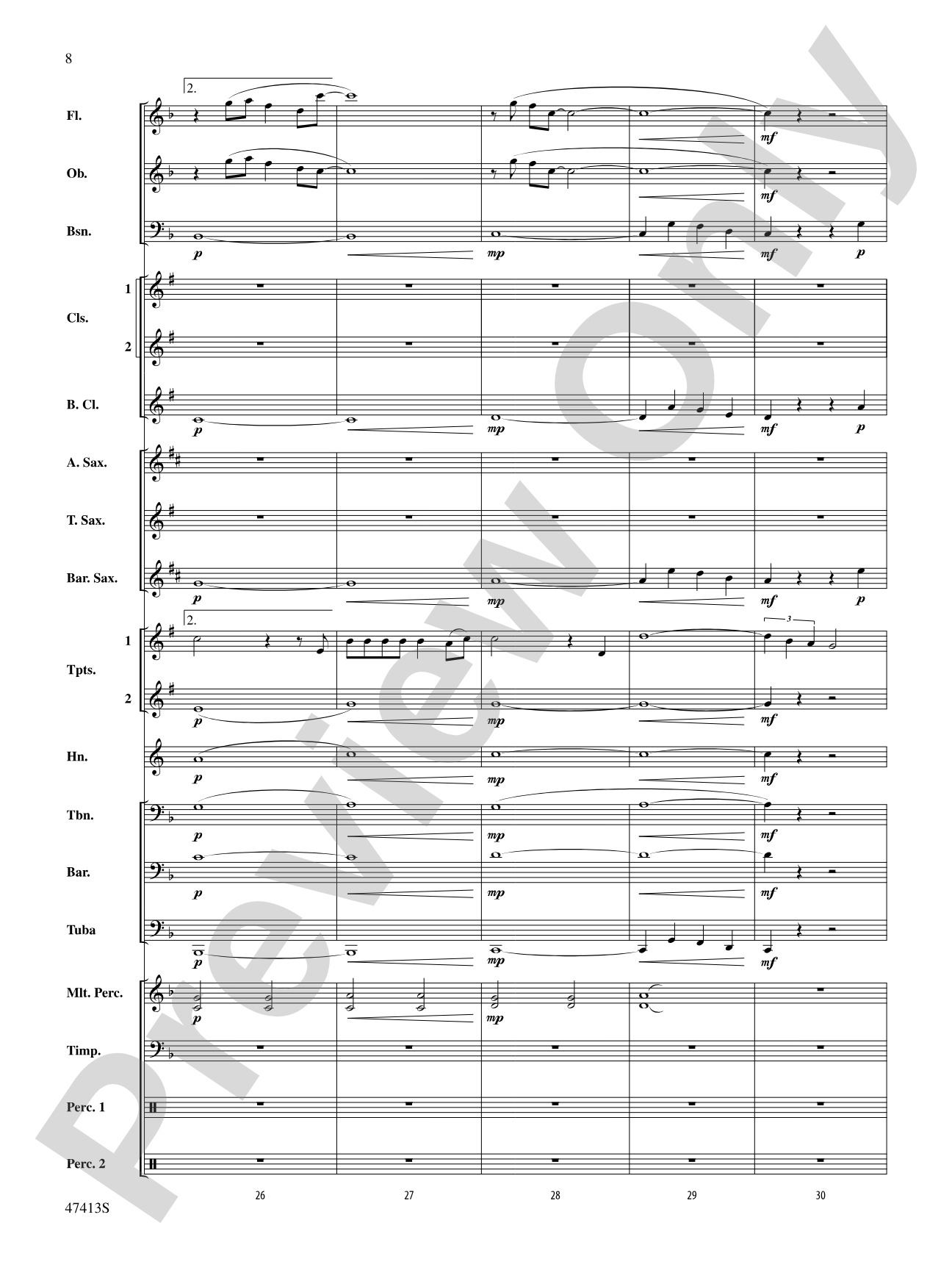 I'll Never Love Again (from A Star Is Born): Concert Band Conductor Score & Parts