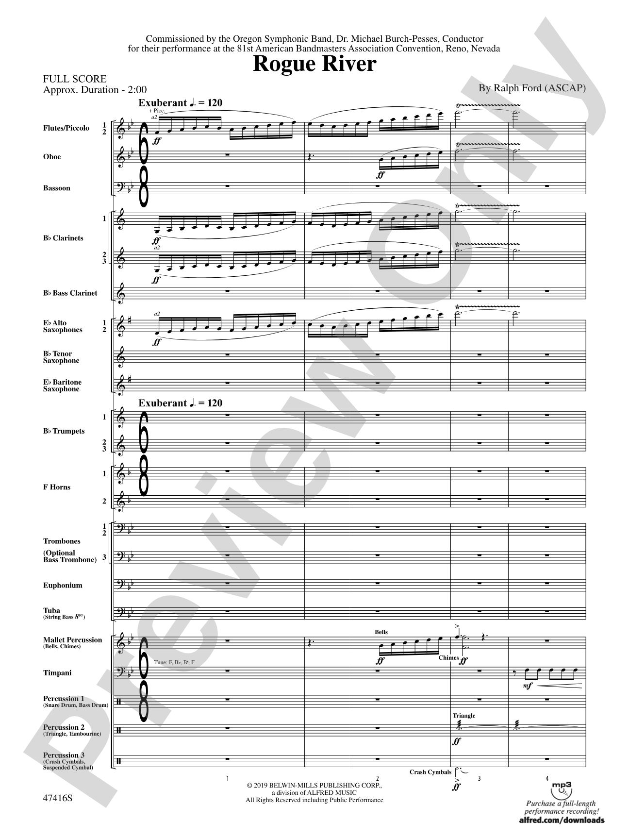 Rogue River: Concert Band Conductor Score & Parts