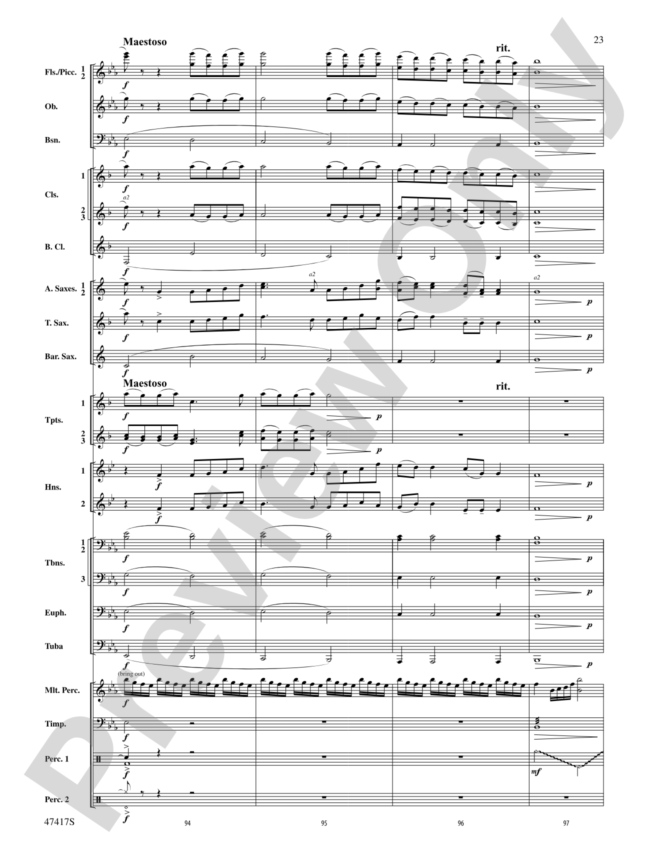 In Joyous Flight: Concert Band Conductor Score & Parts