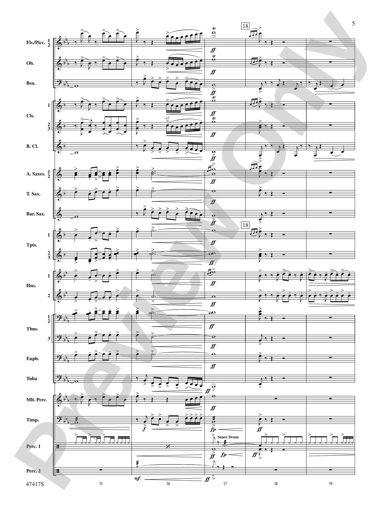 In Joyous Flight: Concert Band Conductor Score & Parts