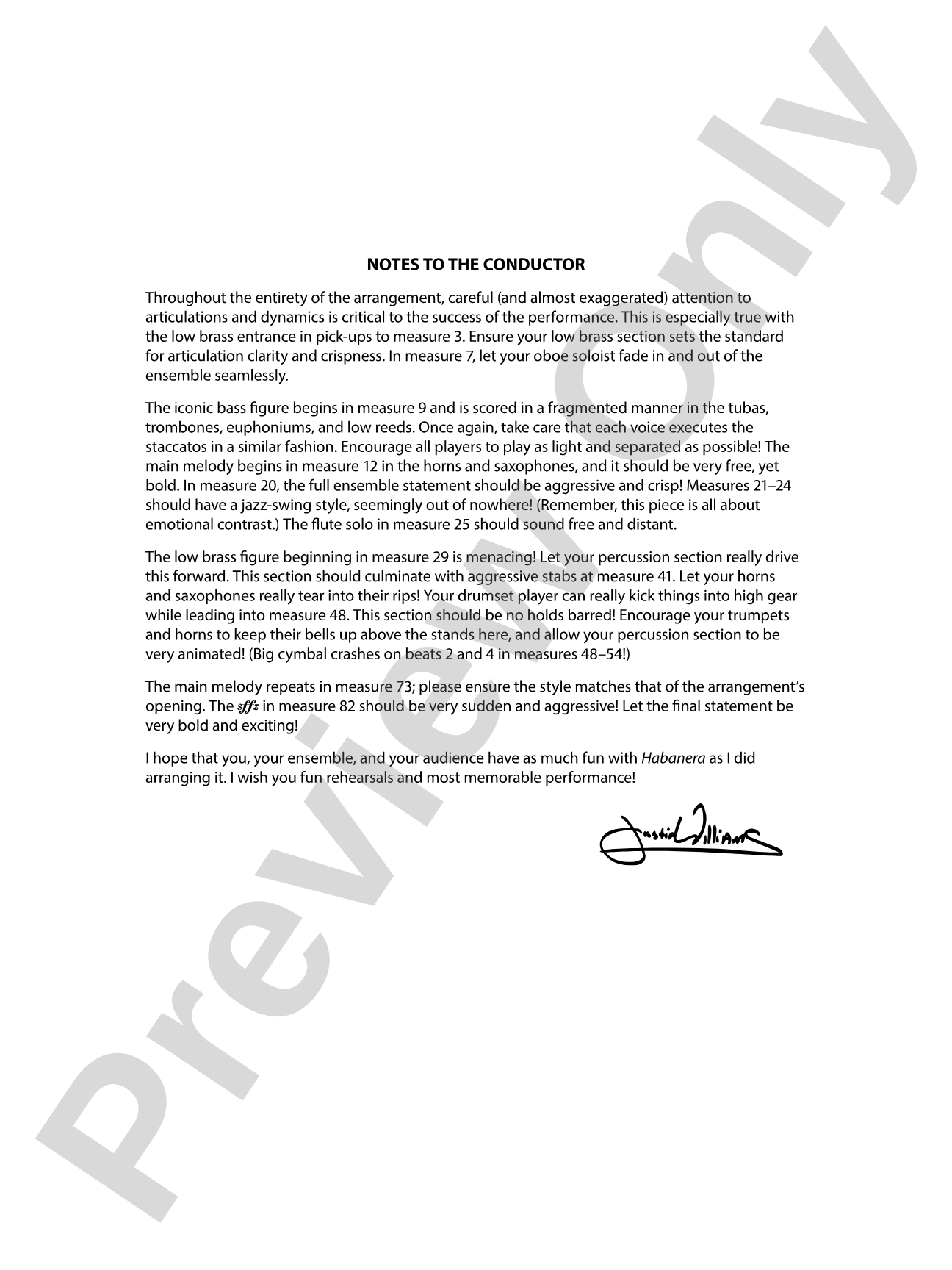 Habanera: Concert Band Conductor Score & Parts