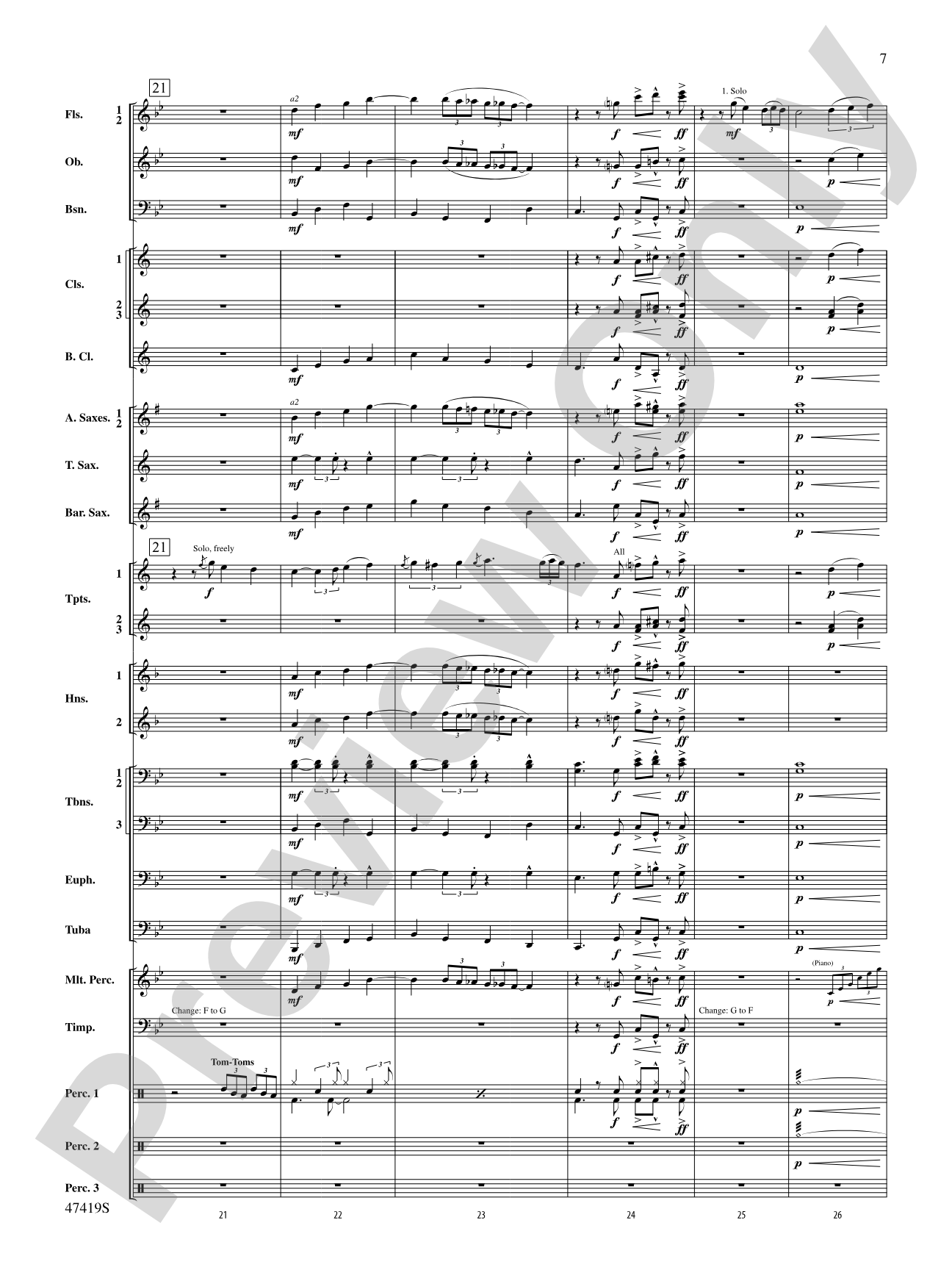 Habanera: Concert Band Conductor Score & Parts