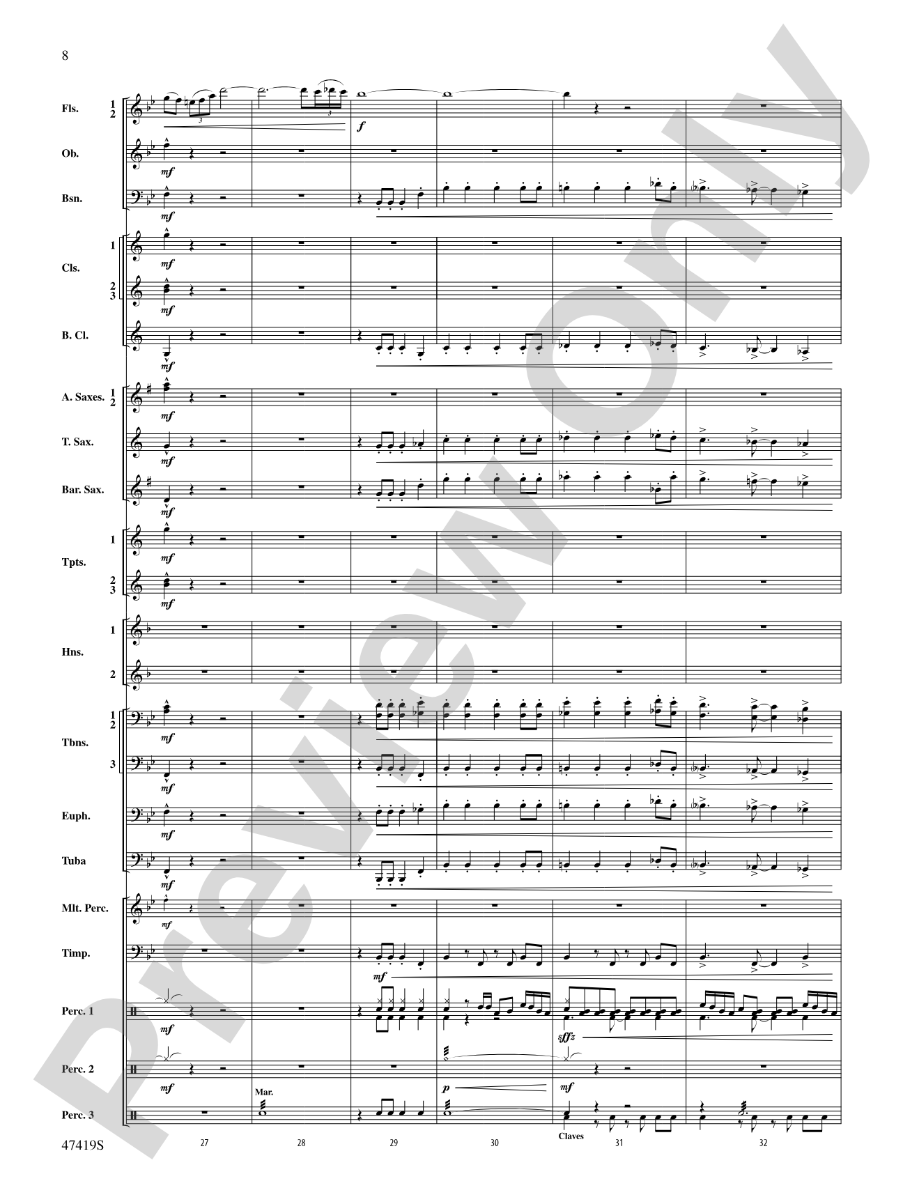 Habanera: Concert Band Conductor Score & Parts