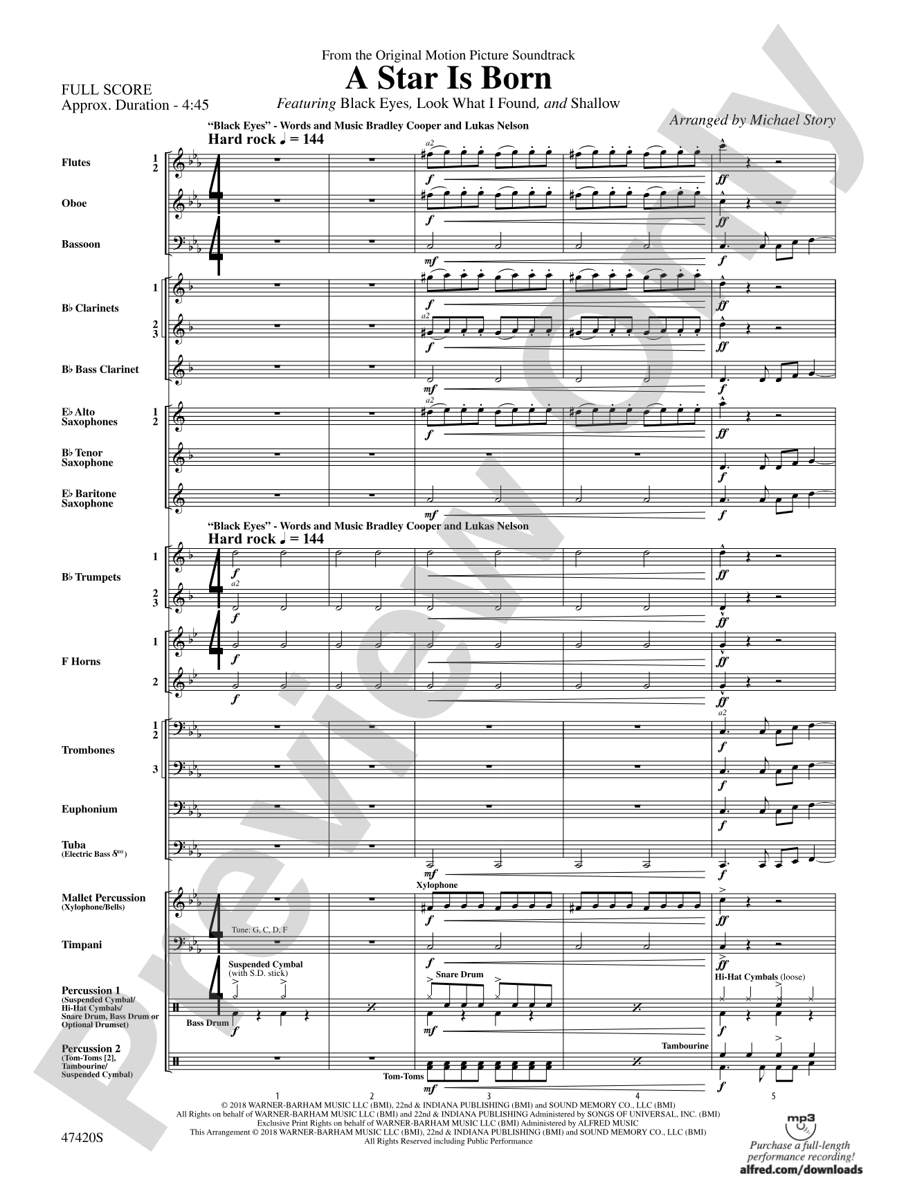 A Star Is Born: Concert Band Conductor Score & Parts