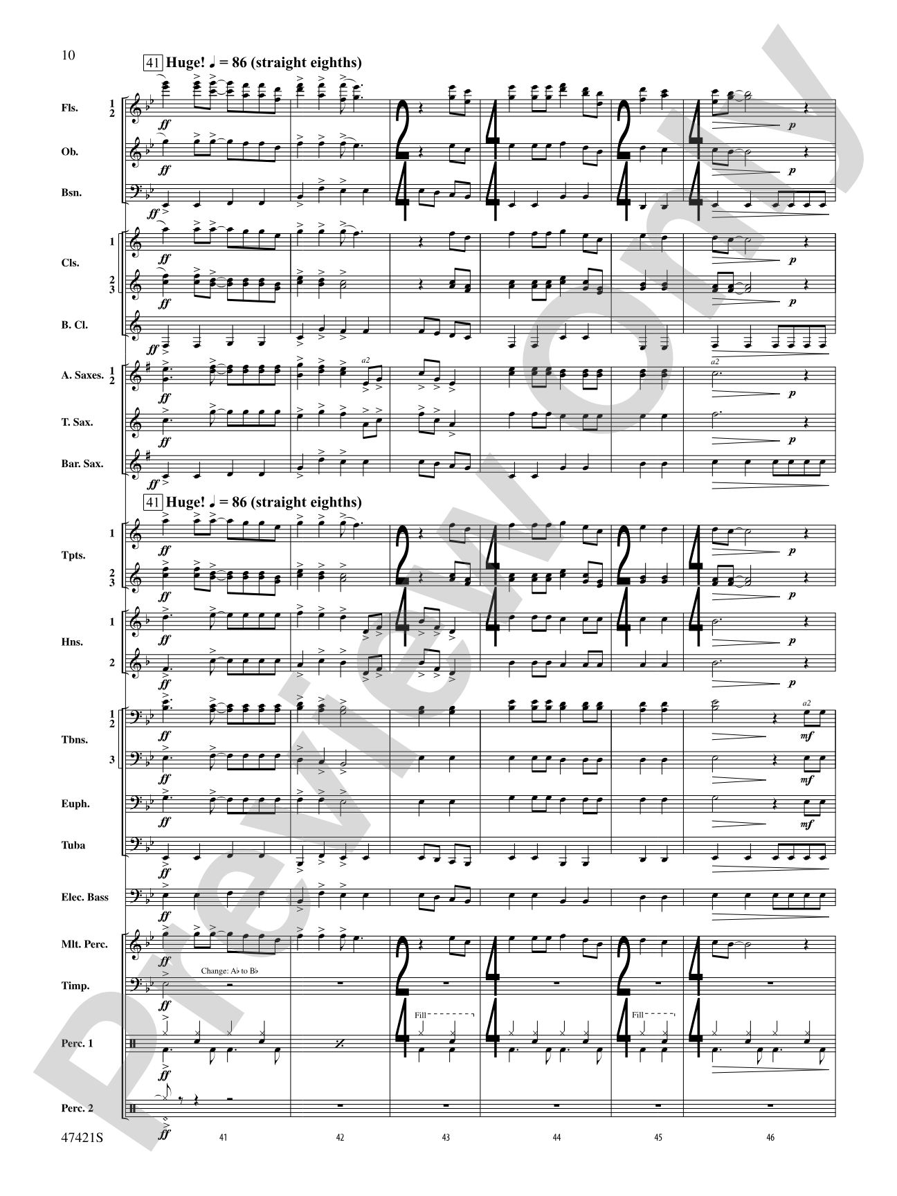 Meat Loaf---The Hits: Concert Band Conductor Score & Parts