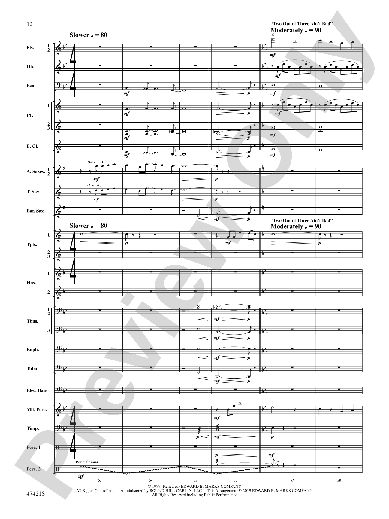 Meat Loaf---The Hits: Concert Band Conductor Score & Parts