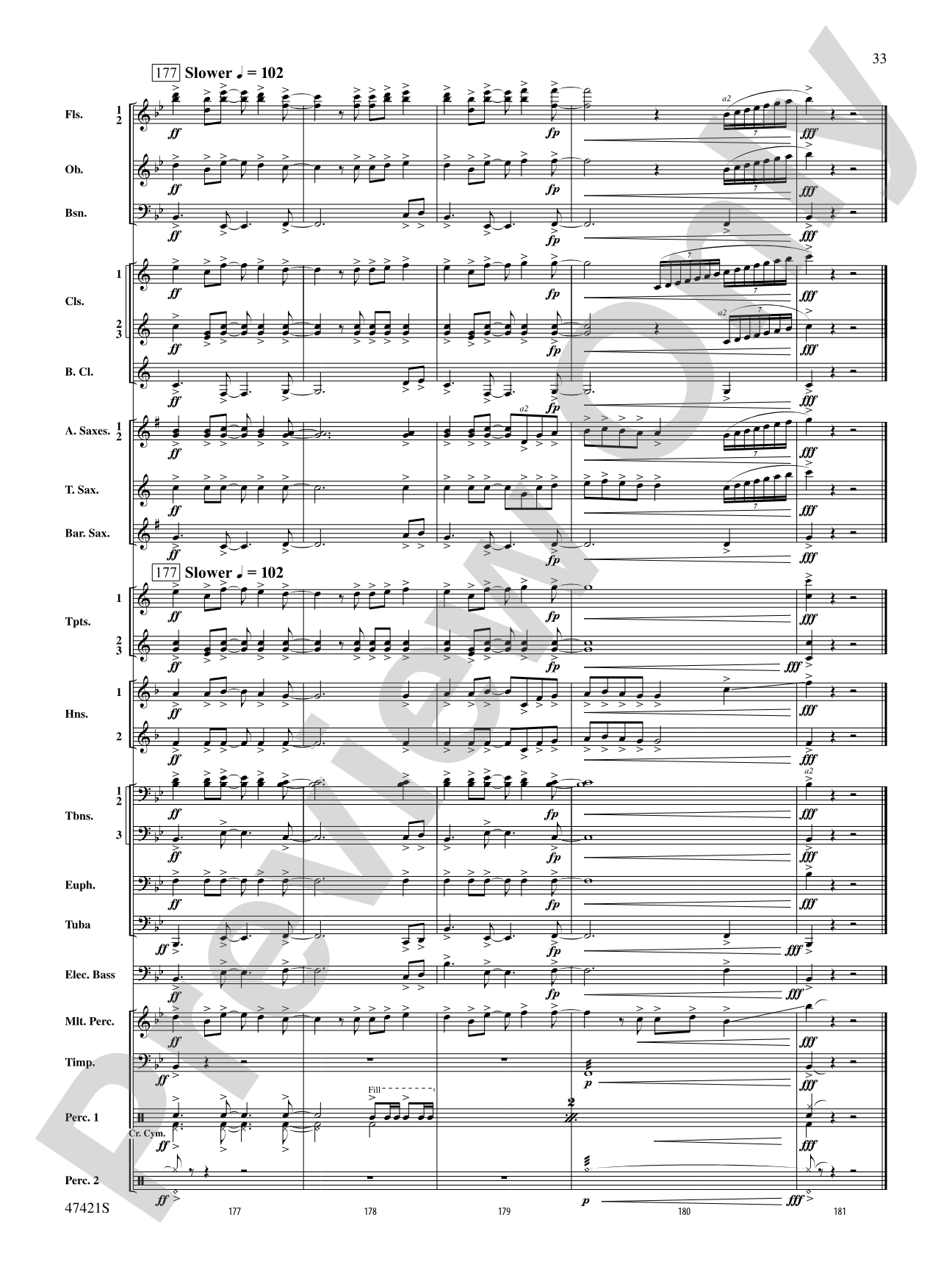 Meat Loaf---The Hits: Concert Band Conductor Score & Parts