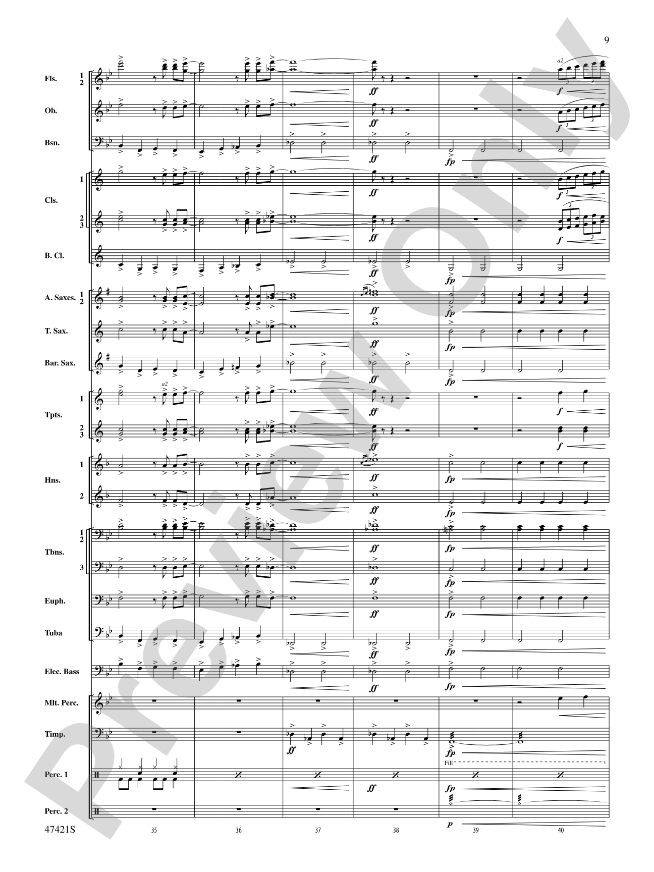 Meat Loaf---The Hits: Concert Band Conductor Score & Parts