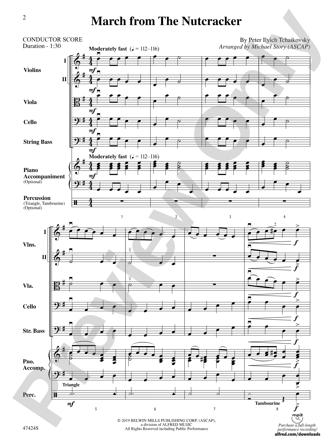 March from The Nutcracker: String Orchestra Conductor Score & Parts