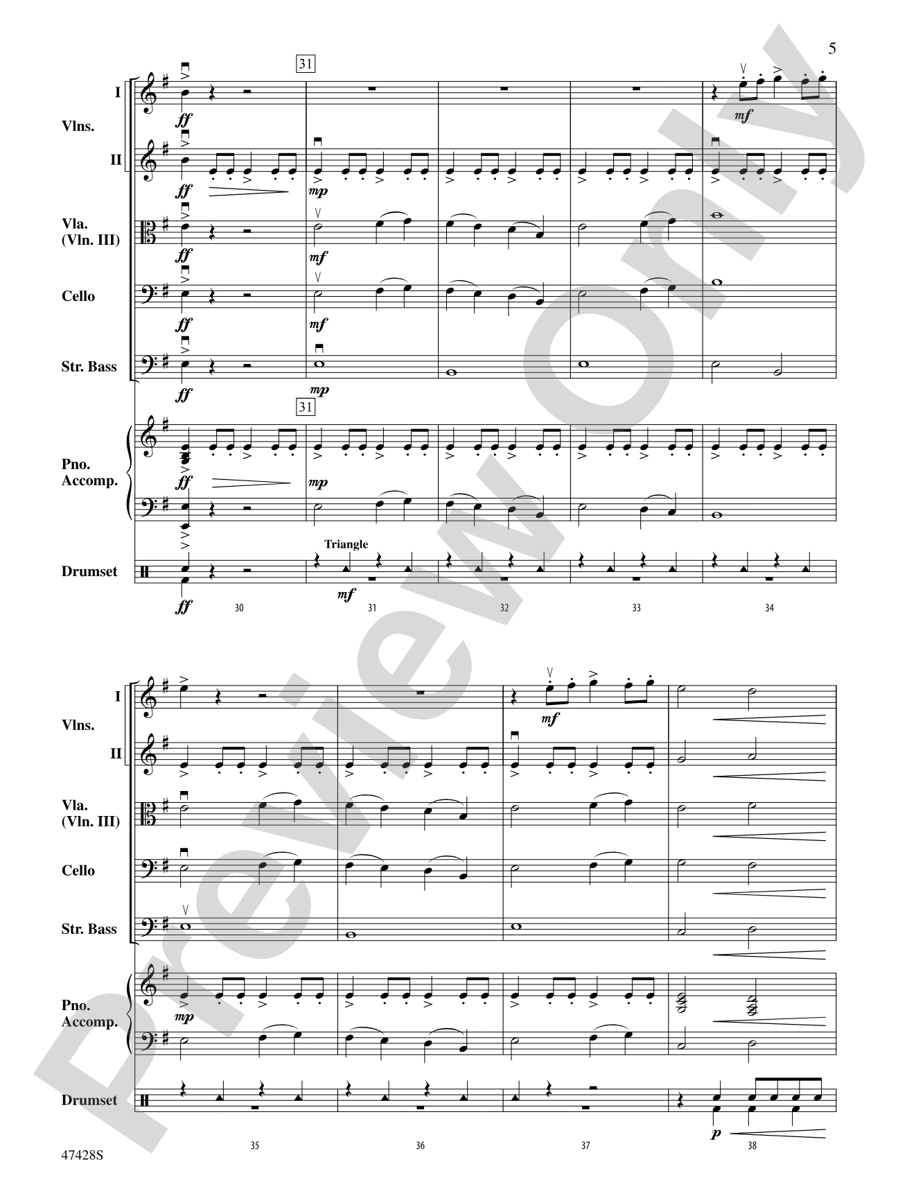 Thunderous: String Orchestra Conductor Score & Parts