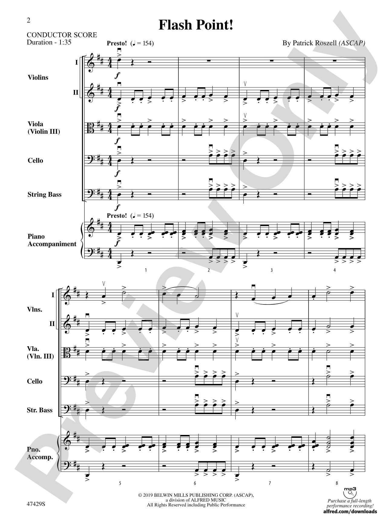Flashpoint!: String Orchestra Conductor Score & Parts