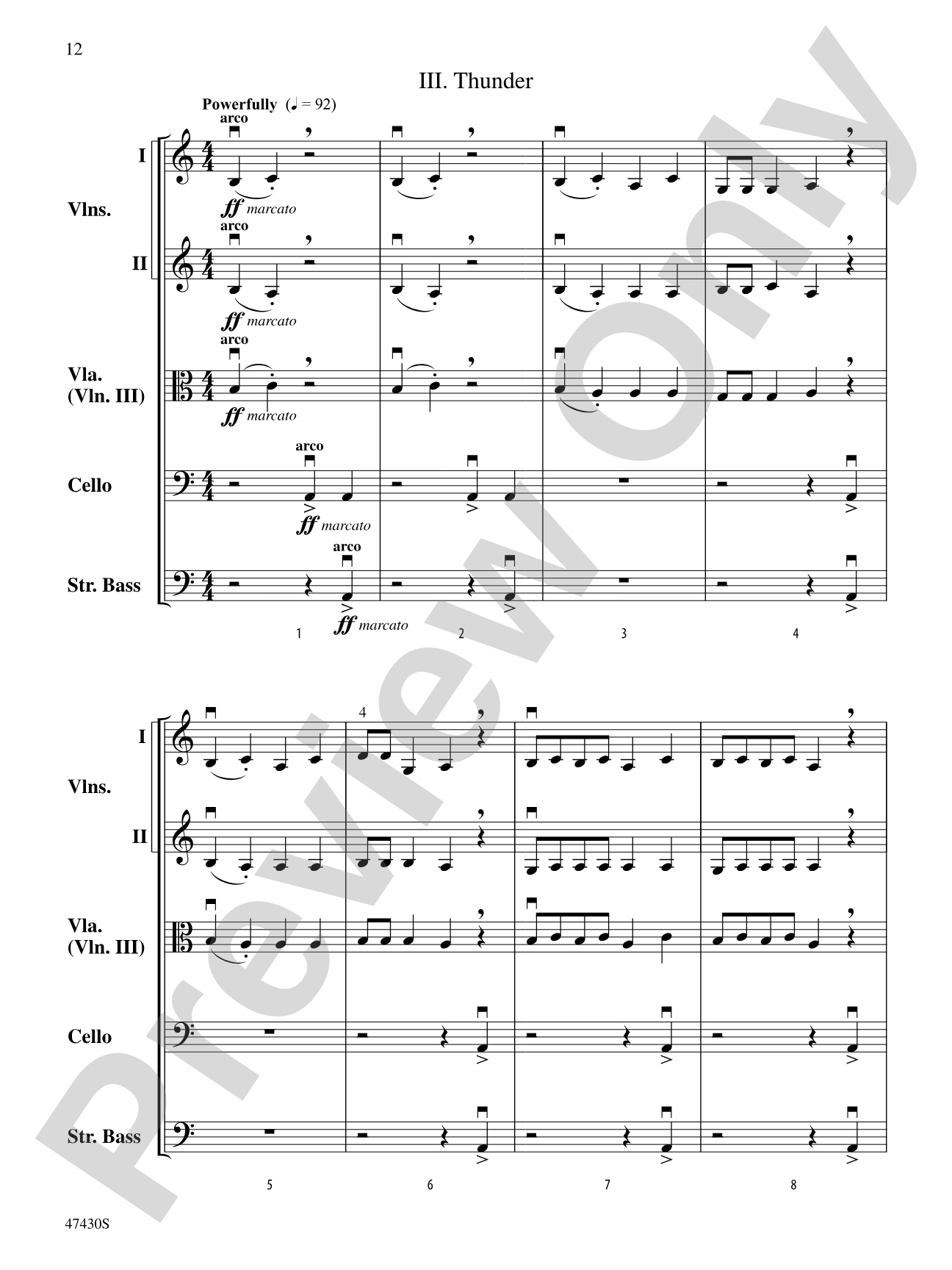 Sky Suite: String Orchestra Conductor Score & Parts