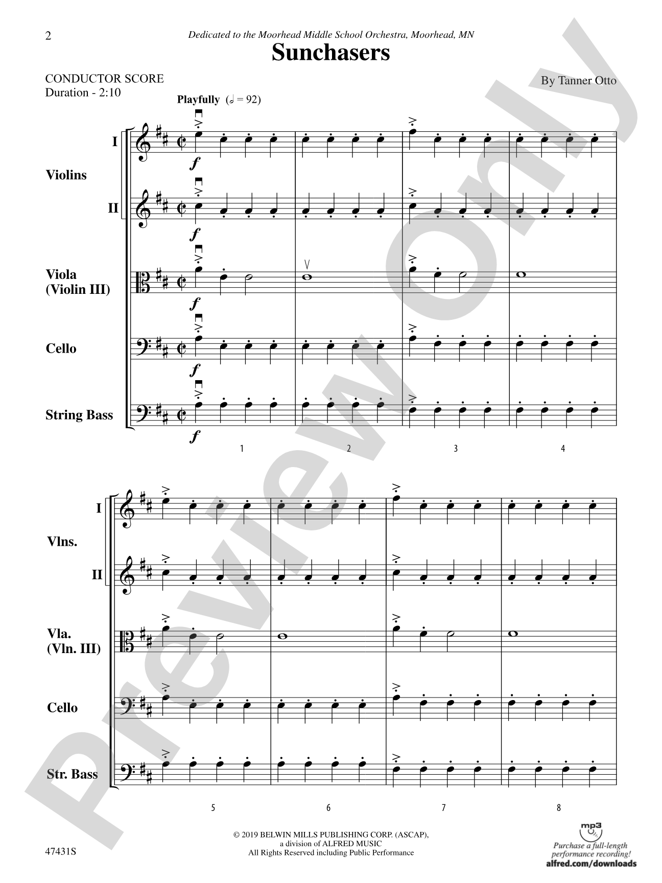 Sunchasers: String Orchestra Conductor Score & Parts