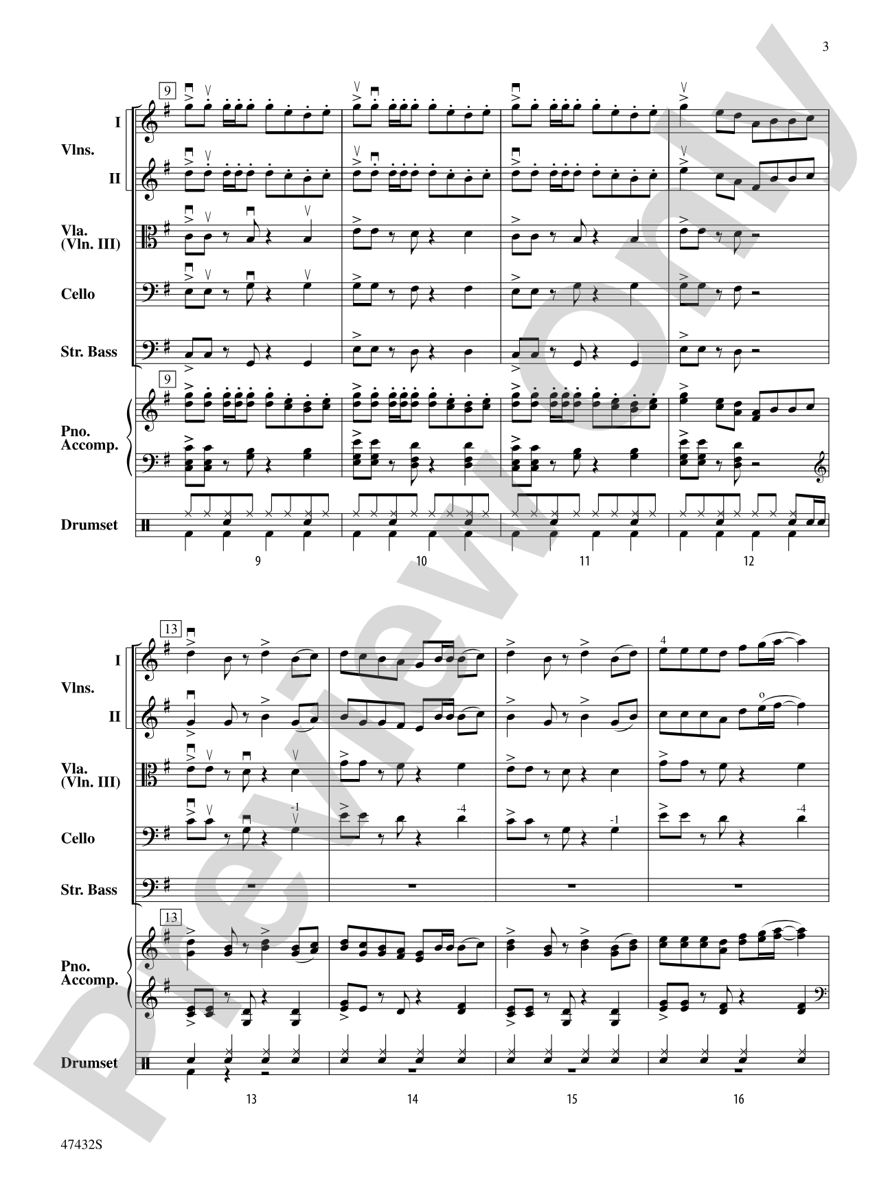 Catchy Song: String Orchestra Conductor Score & Parts