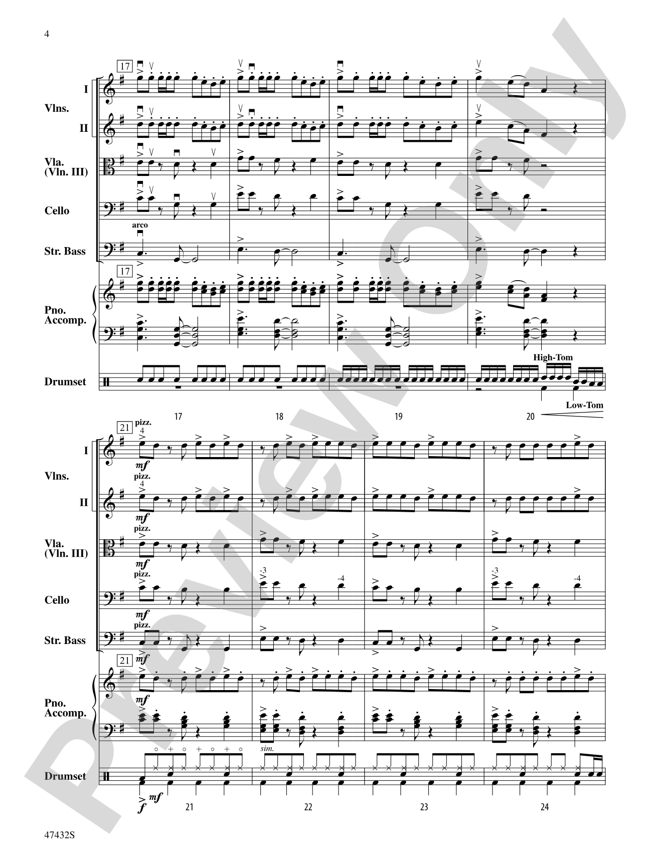 Catchy Song: String Orchestra Conductor Score & Parts