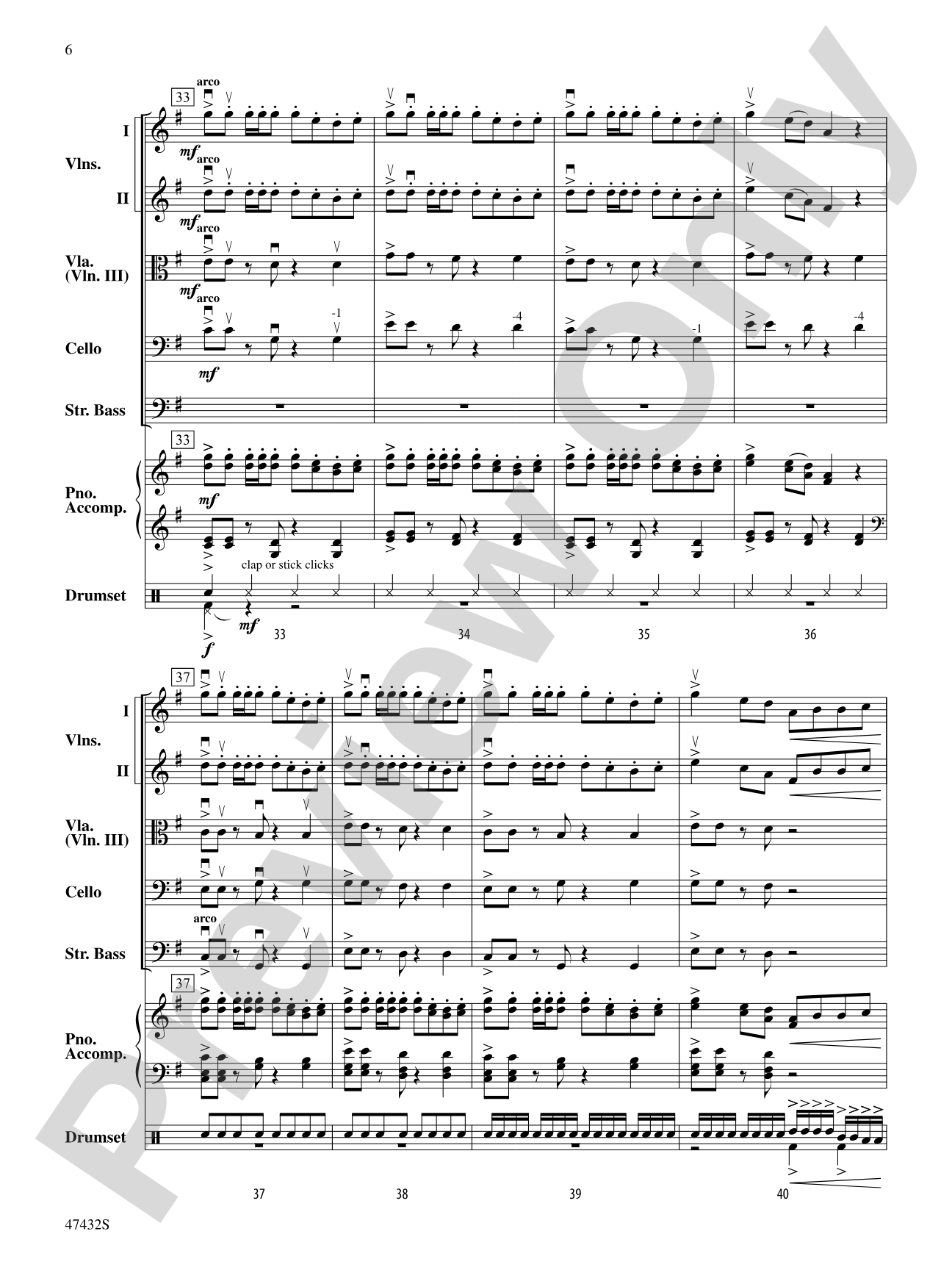 Catchy Song: String Orchestra Conductor Score & Parts