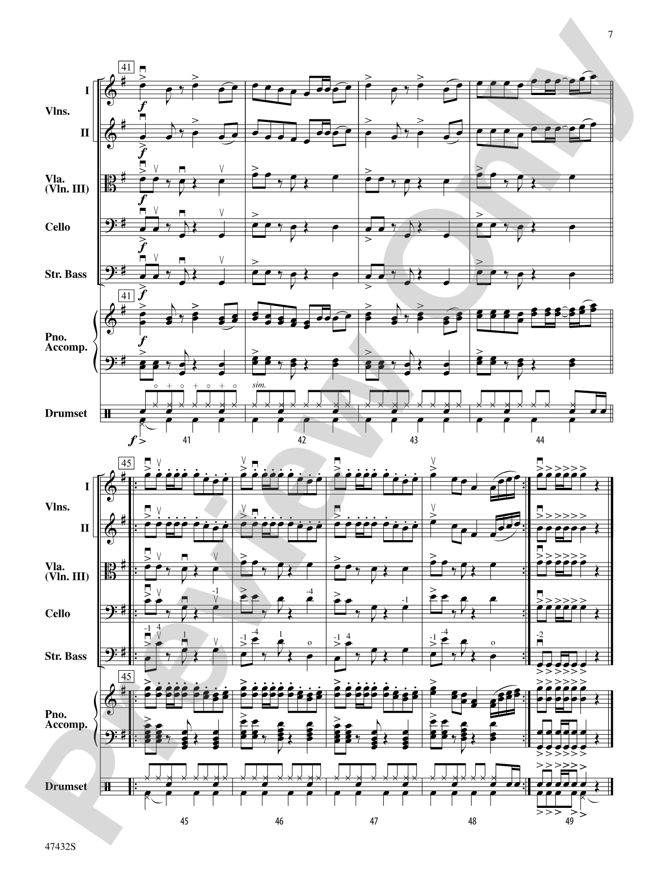 Catchy Song: String Orchestra Conductor Score & Parts