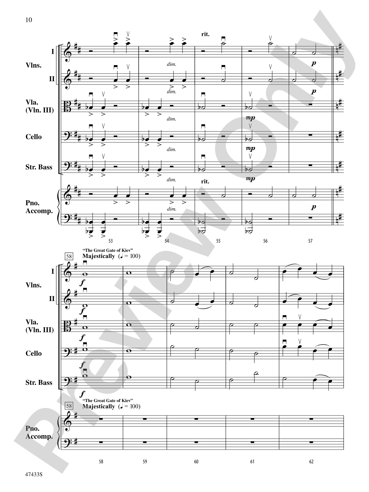 Themes from Pictures at an Exhibition: String Orchestra Conductor Score & Parts