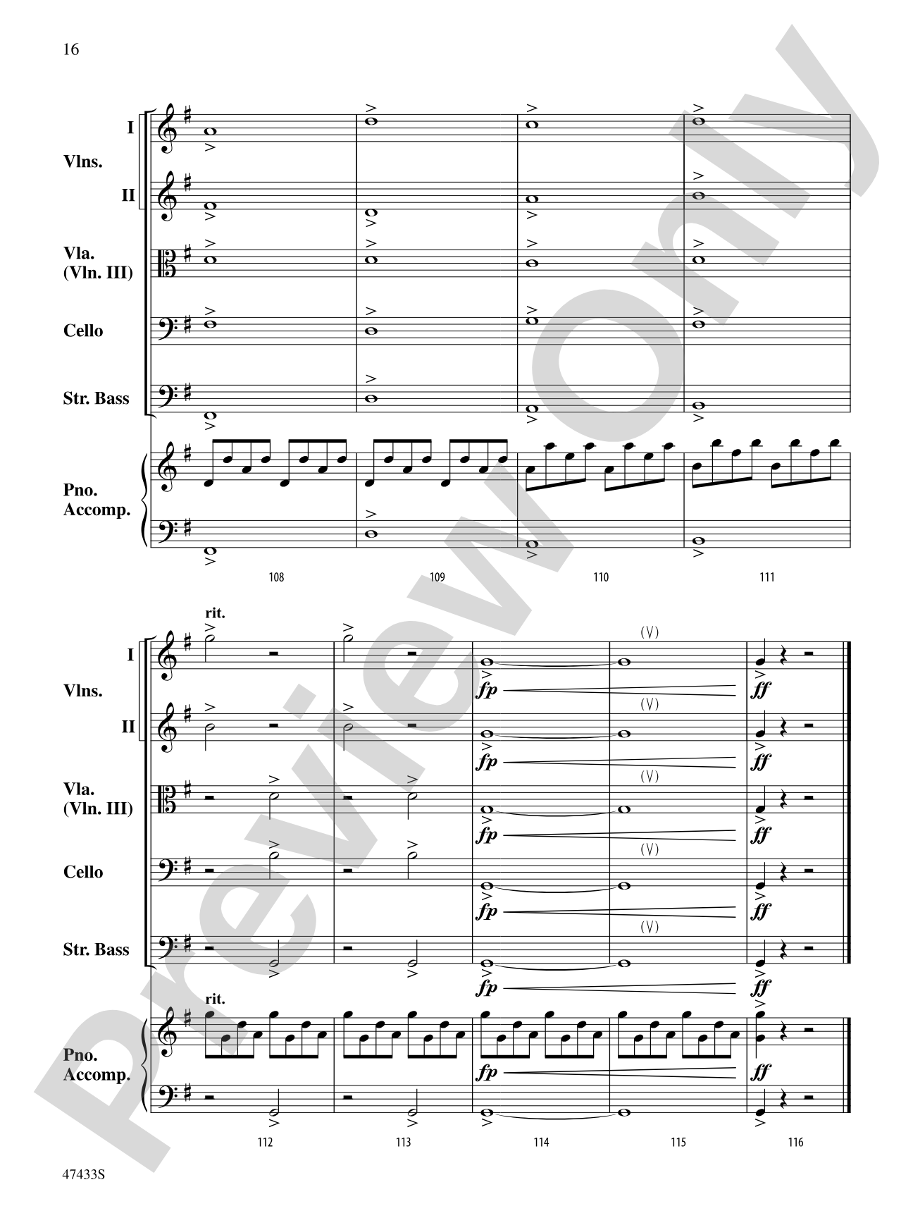 Themes from Pictures at an Exhibition: String Orchestra Conductor Score & Parts