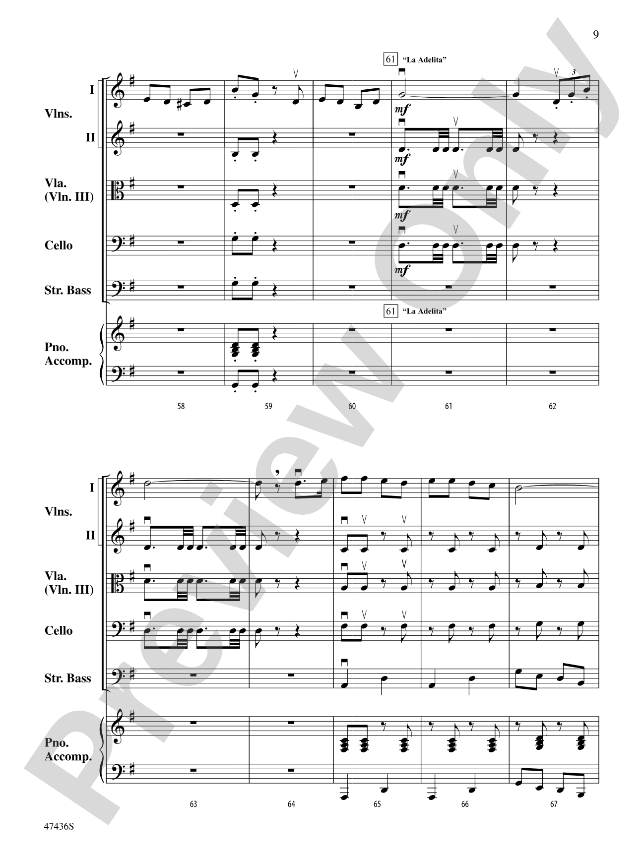 La Fiesta de Cuerdas: String Orchestra Conductor Score & Parts