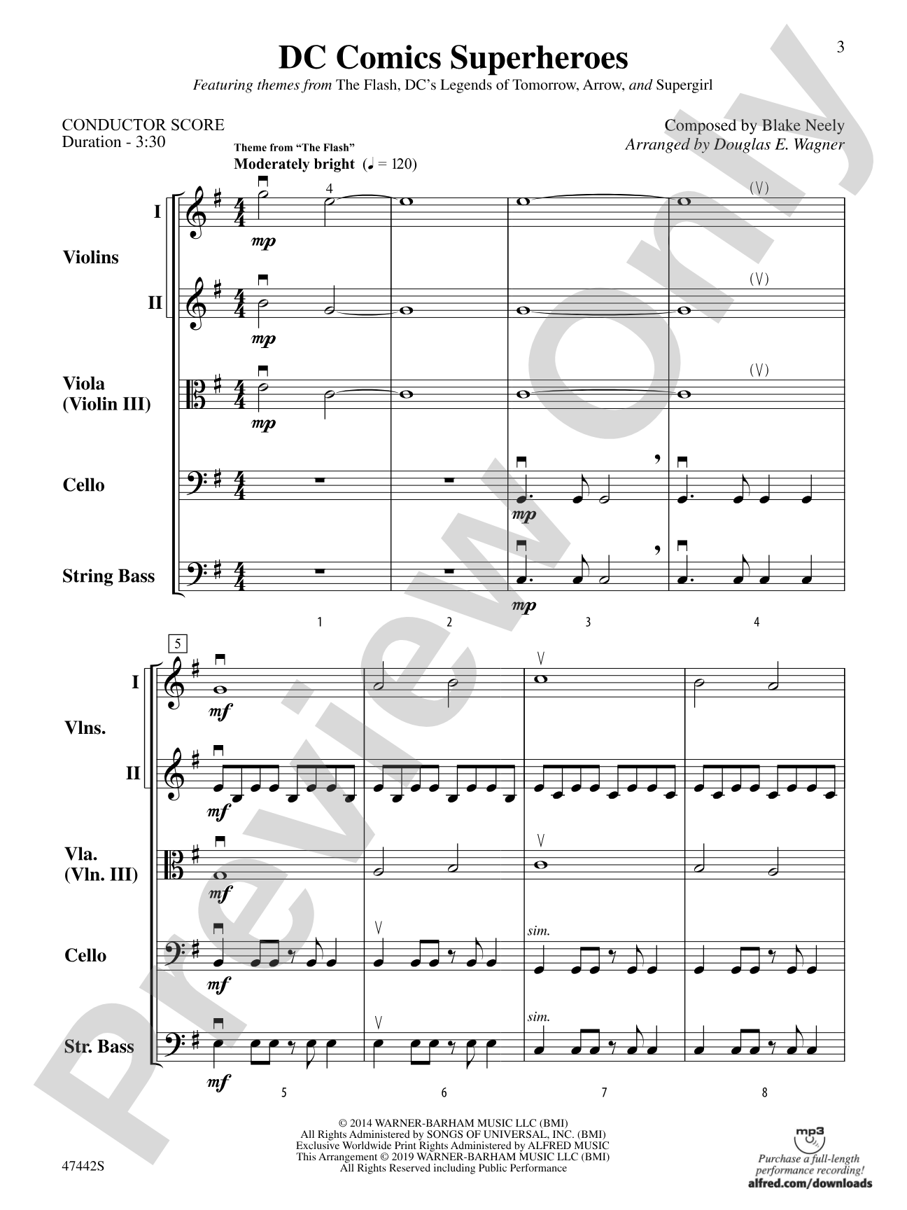 DC Comics Superheroes: String Orchestra Conductor Score & Parts