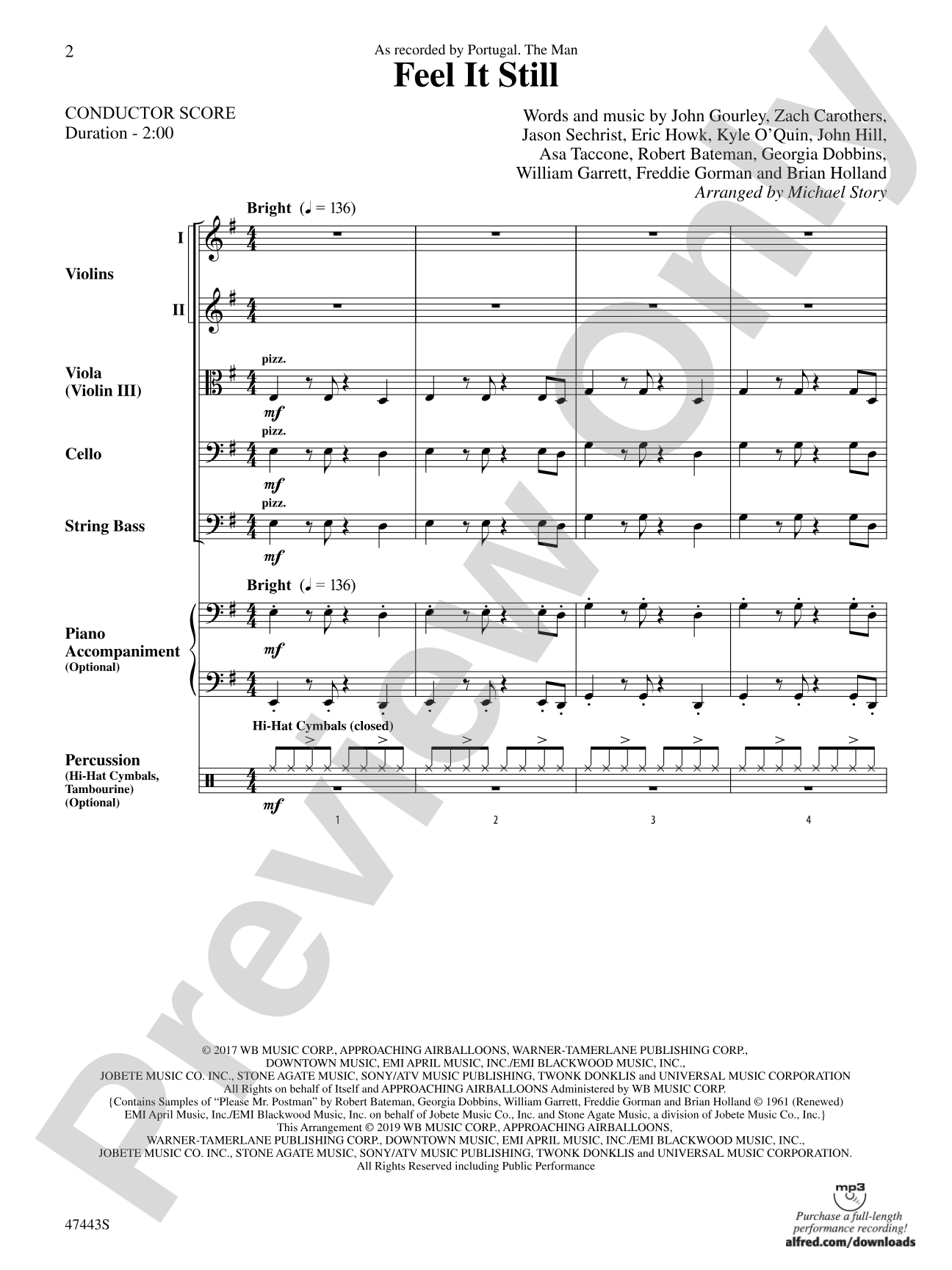 Feel It Still: String Orchestra Conductor Score & Parts