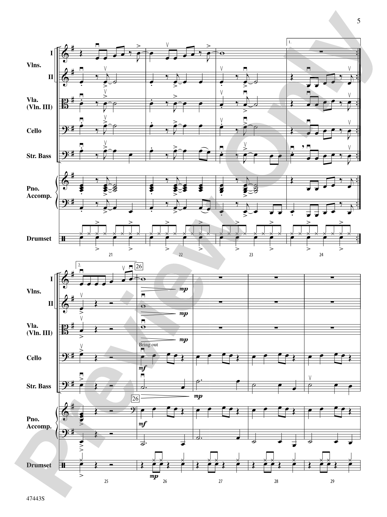 Feel It Still: String Orchestra Conductor Score & Parts