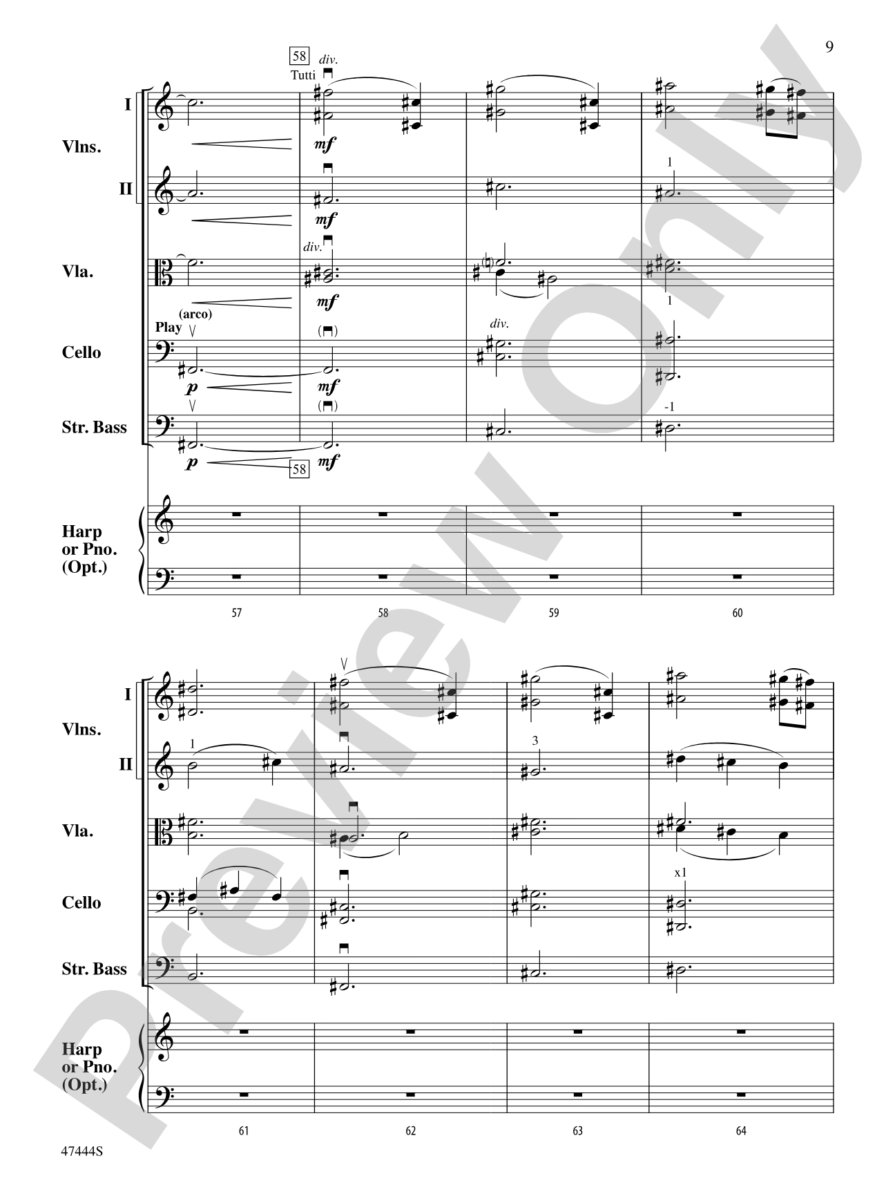 Love Theme: String Orchestra Conductor Score & Parts