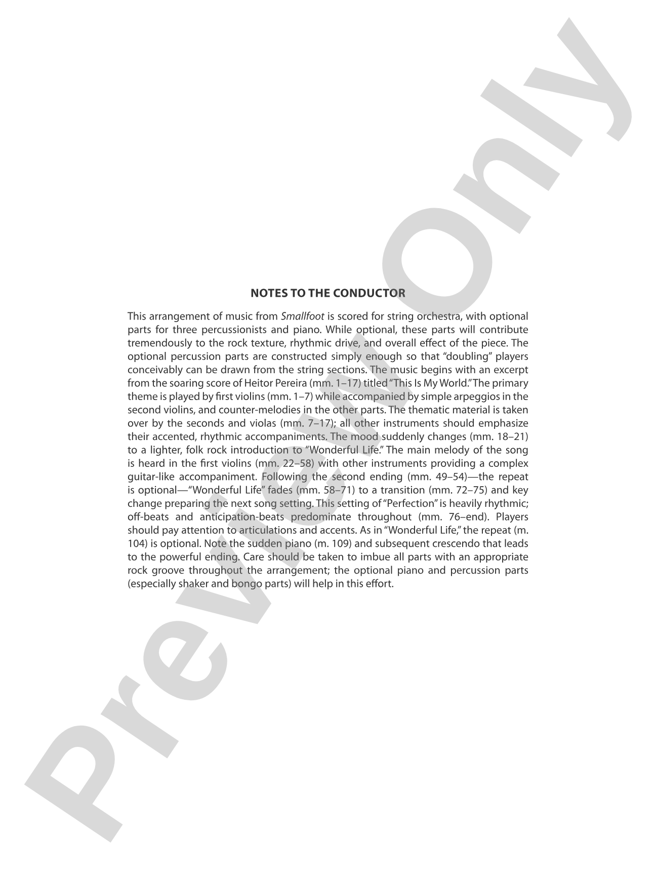 Smallfoot: String Orchestra Conductor Score & Parts