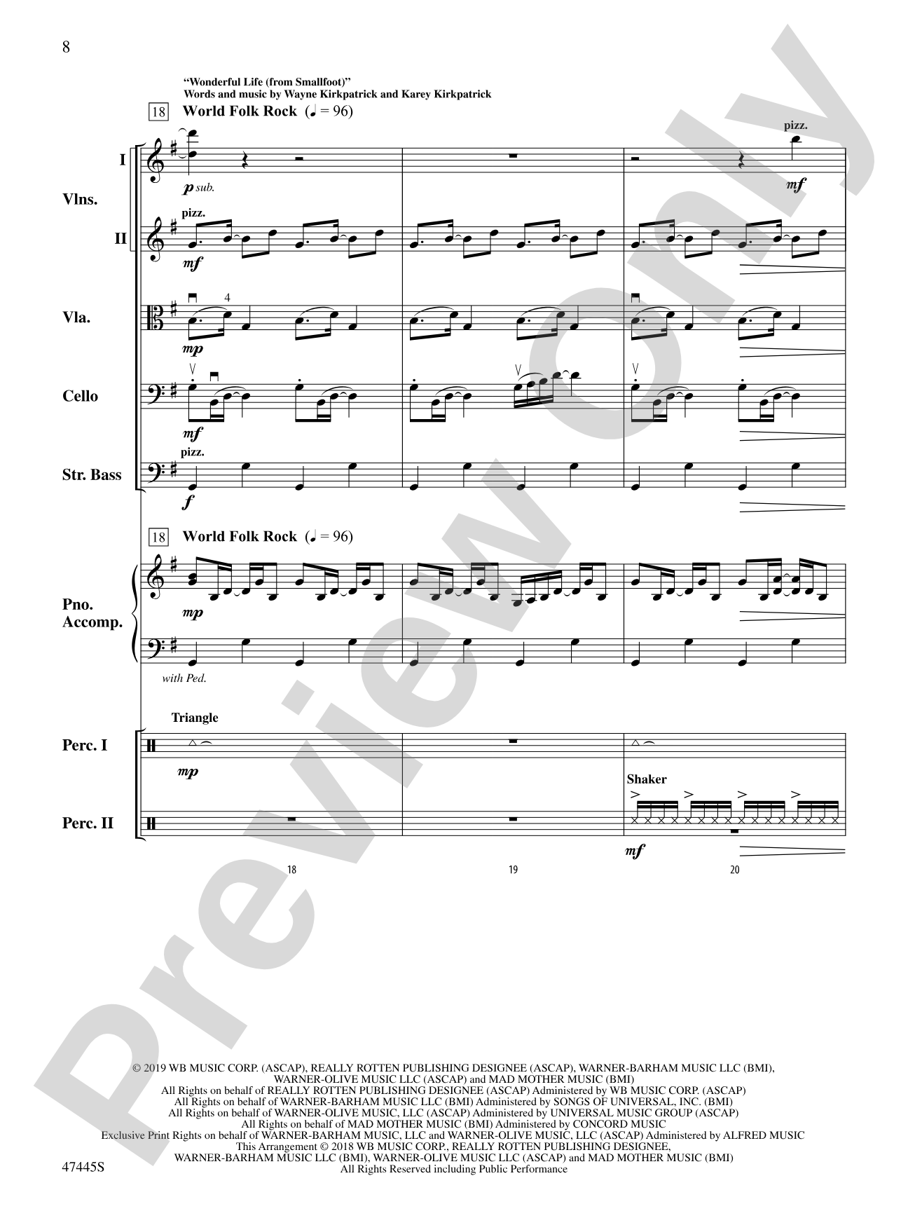 Smallfoot: String Orchestra Conductor Score & Parts