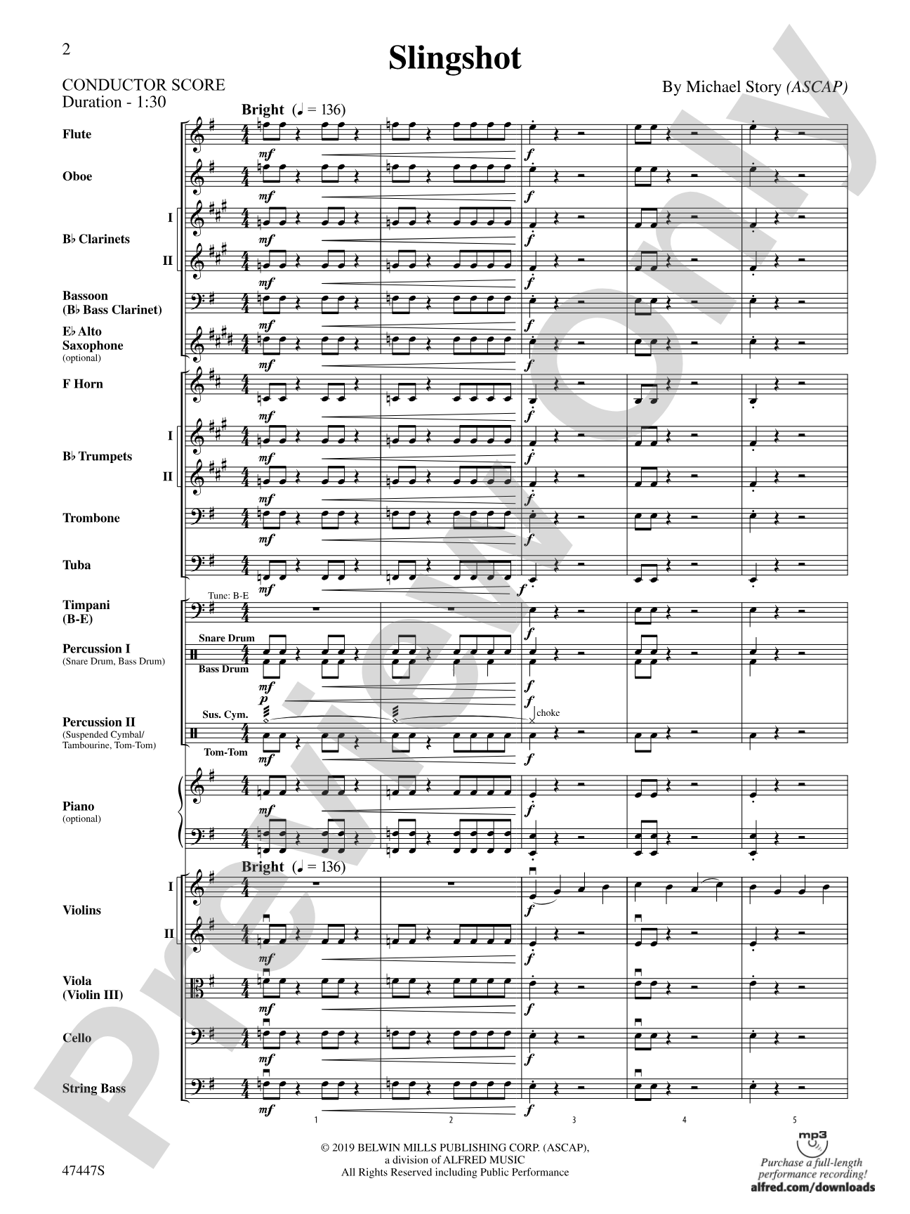 Slingshot: Full Orchestra Conductor Score & Parts