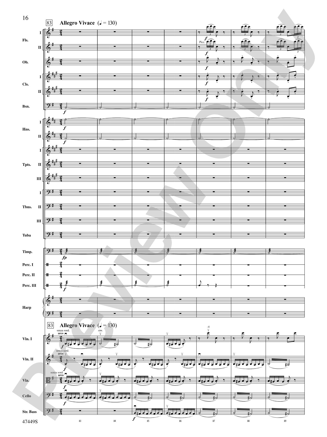 Overture from Orpheus in the Underworld: Full Orchestra Conductor Score & Parts