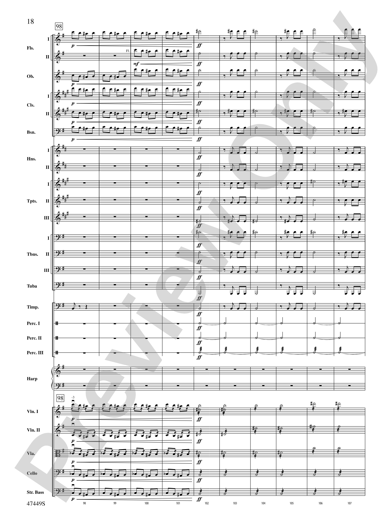 Overture from Orpheus in the Underworld: Full Orchestra Conductor Score & Parts