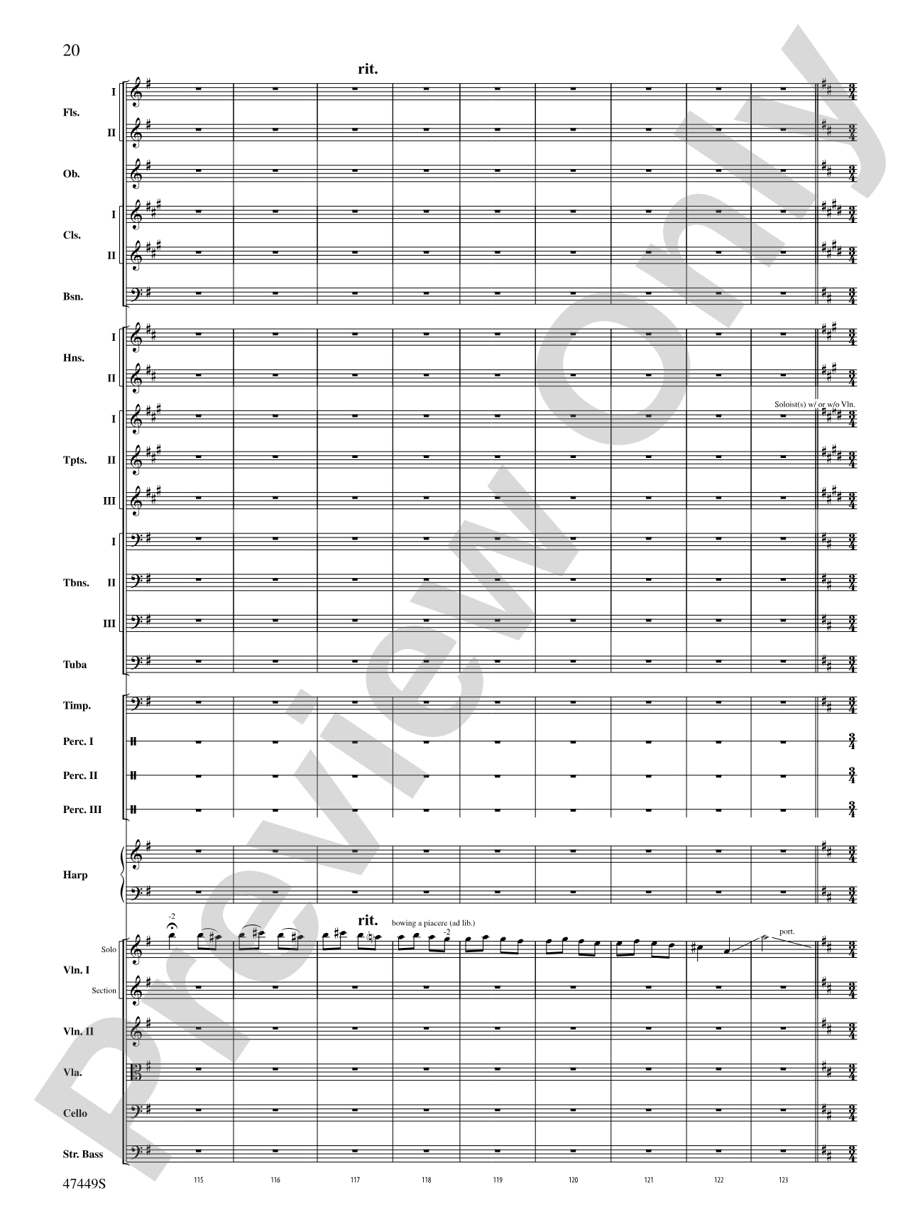 Overture from Orpheus in the Underworld: Full Orchestra Conductor Score & Parts
