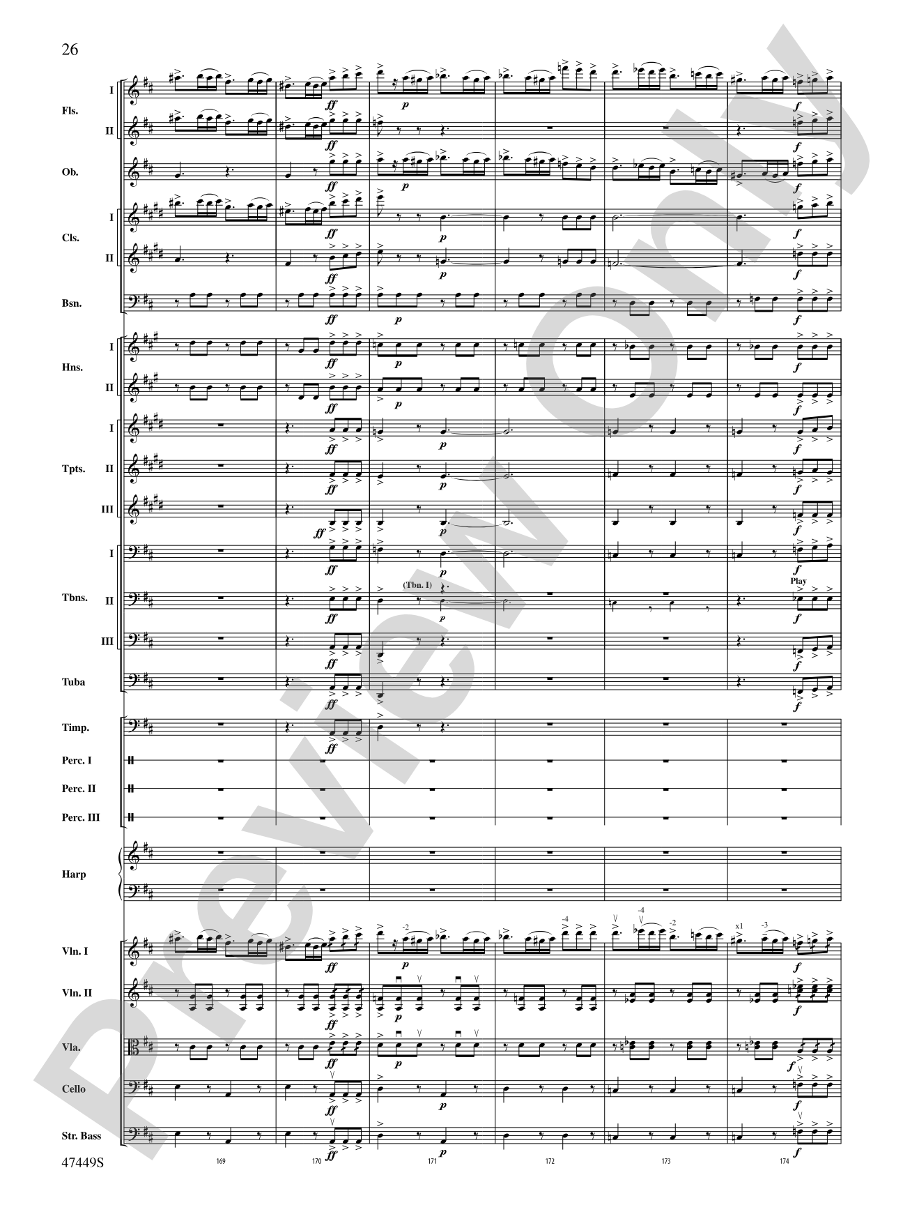 Overture from Orpheus in the Underworld: Full Orchestra Conductor Score & Parts
