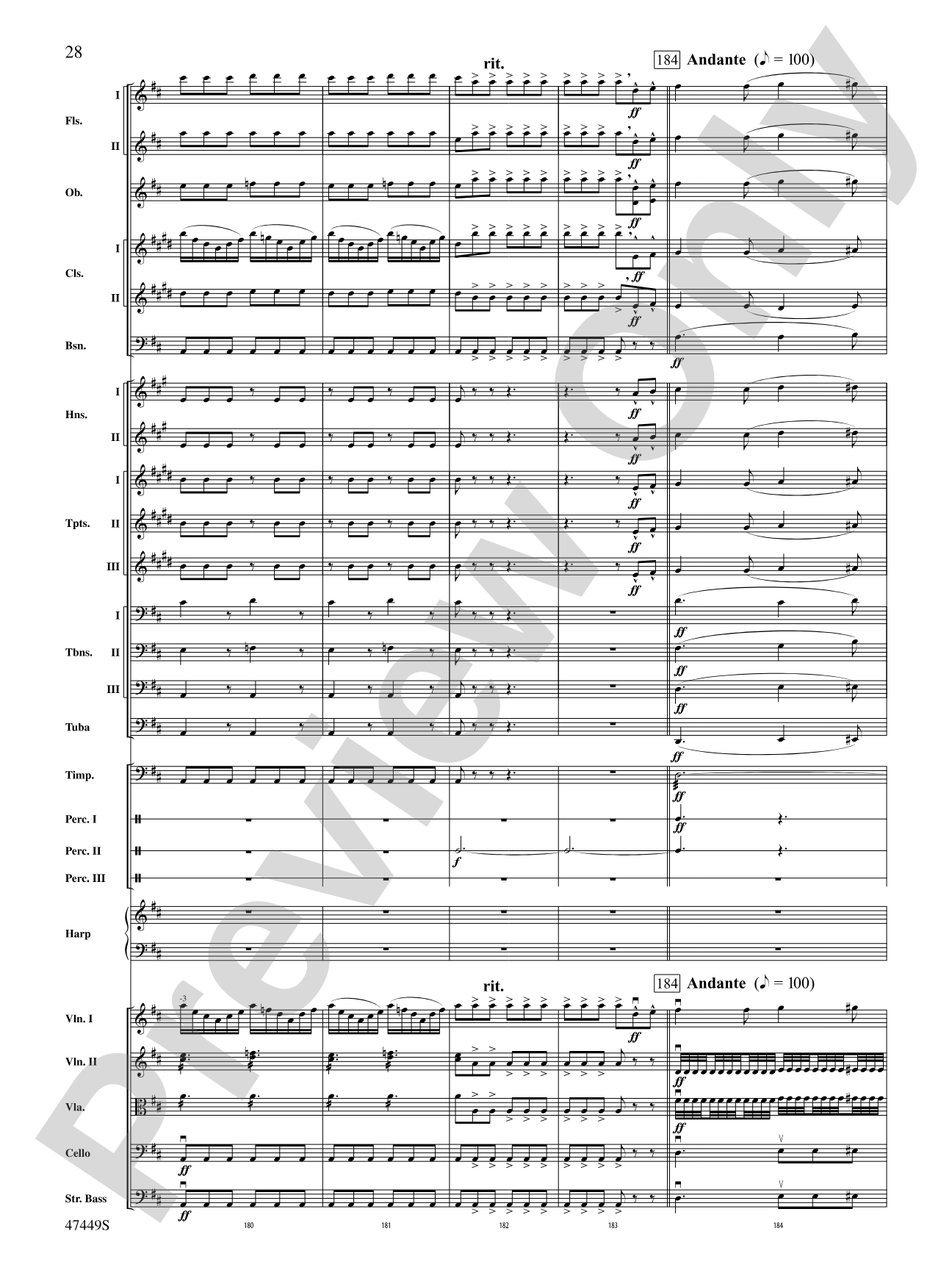 Overture from Orpheus in the Underworld: Full Orchestra Conductor Score & Parts