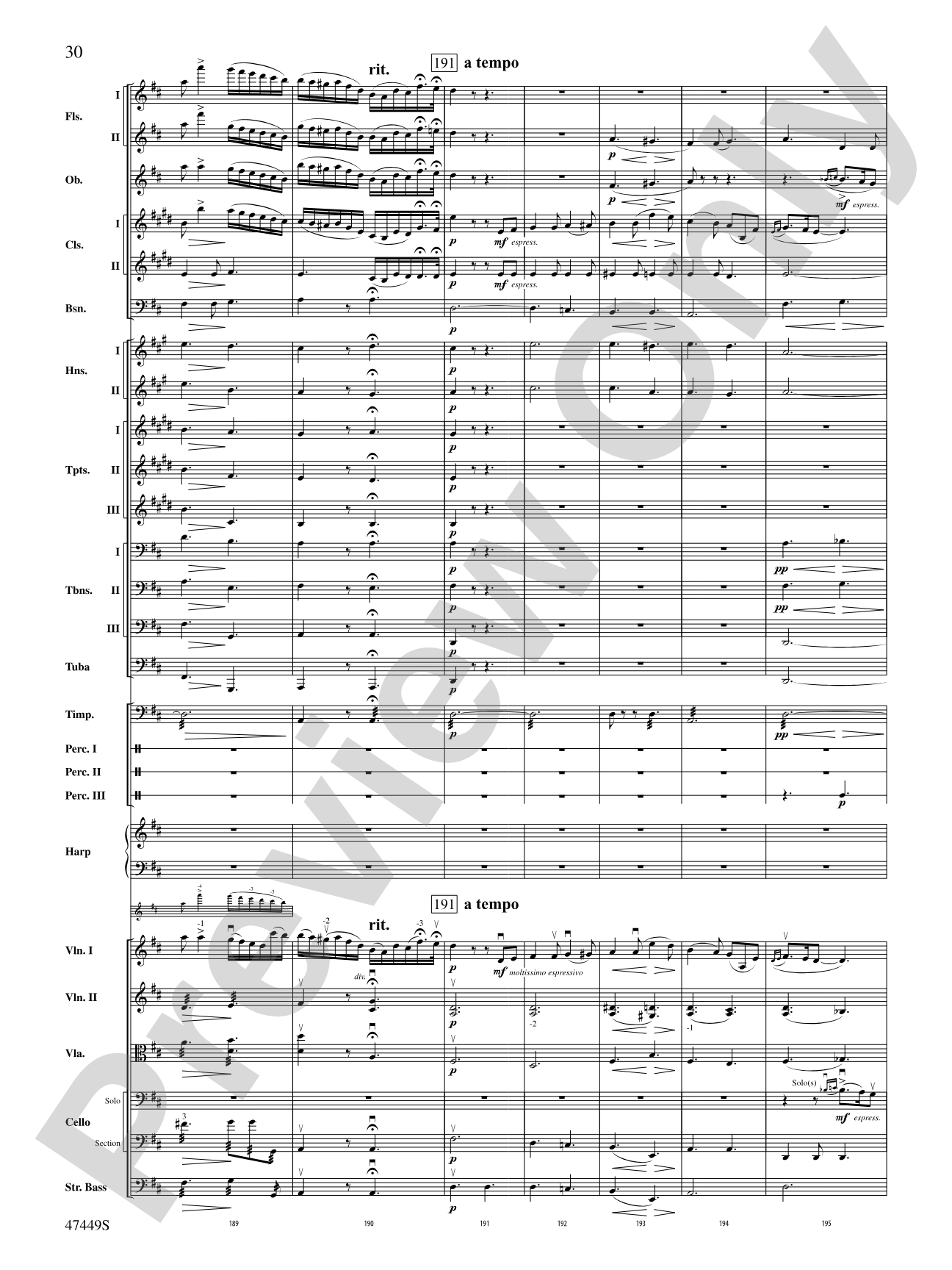 Overture from Orpheus in the Underworld: Full Orchestra Conductor Score & Parts