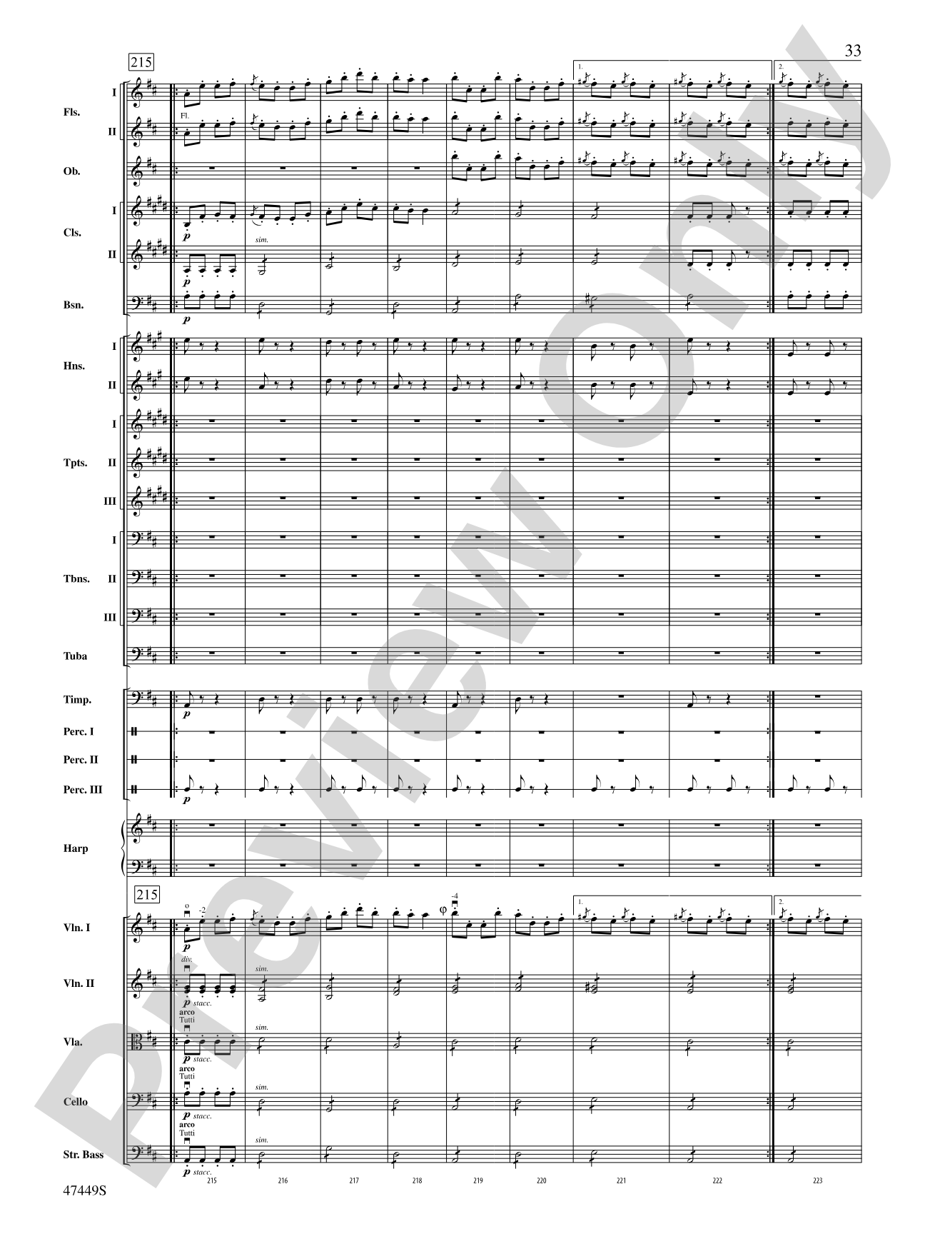 Overture from Orpheus in the Underworld: Full Orchestra Conductor Score & Parts