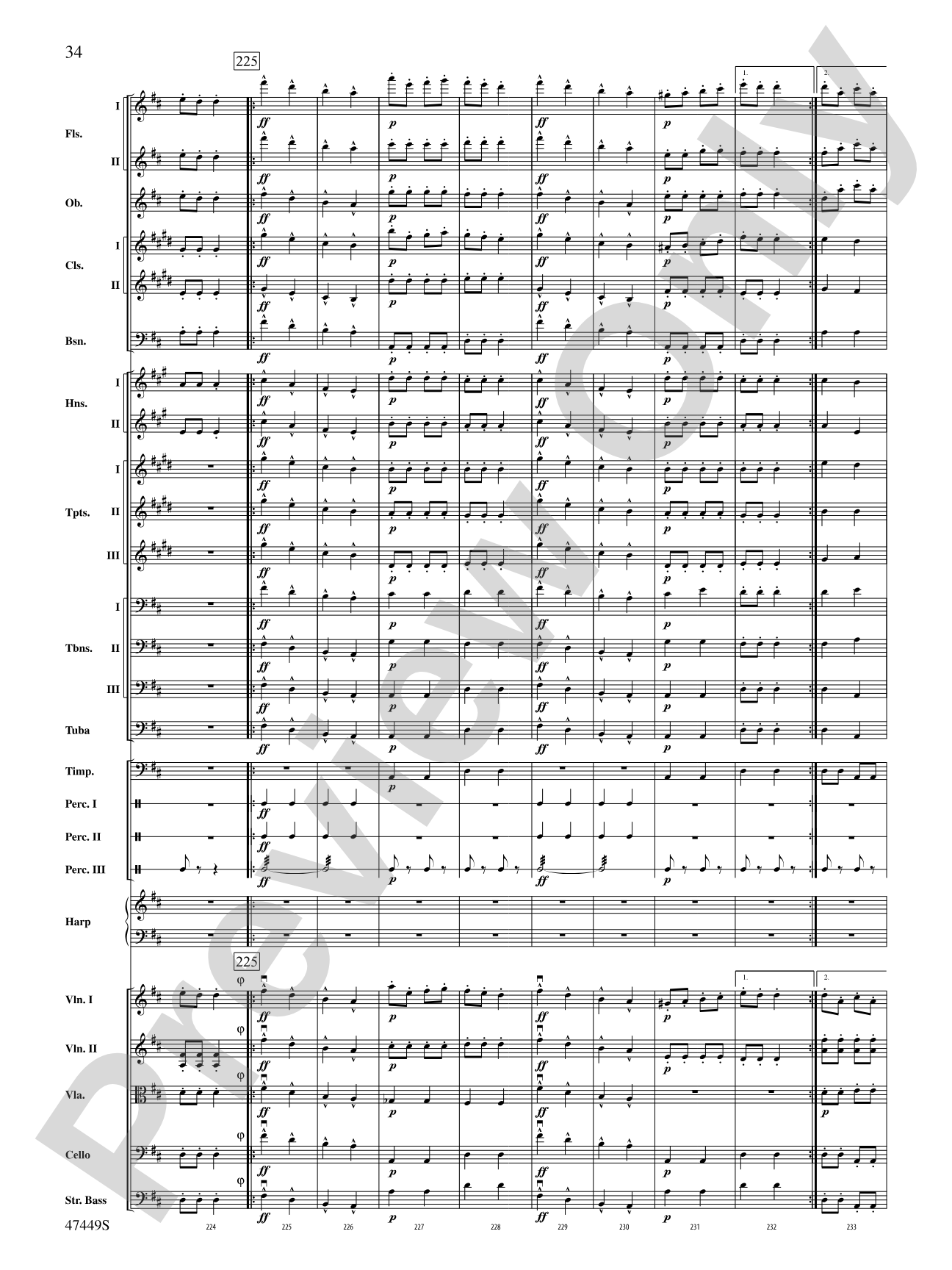 Overture from Orpheus in the Underworld: Full Orchestra Conductor Score & Parts