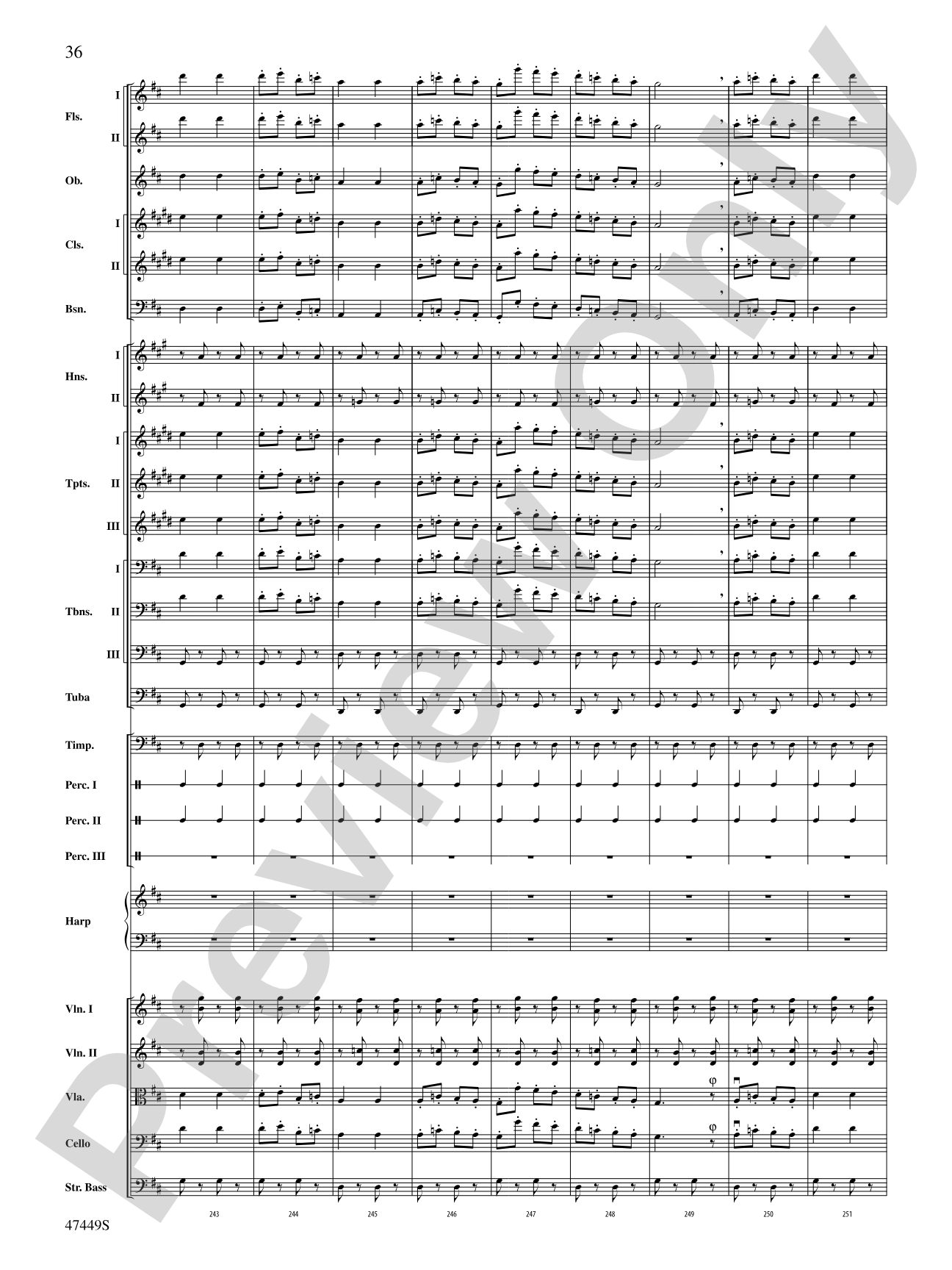 Overture from Orpheus in the Underworld: Full Orchestra Conductor Score & Parts