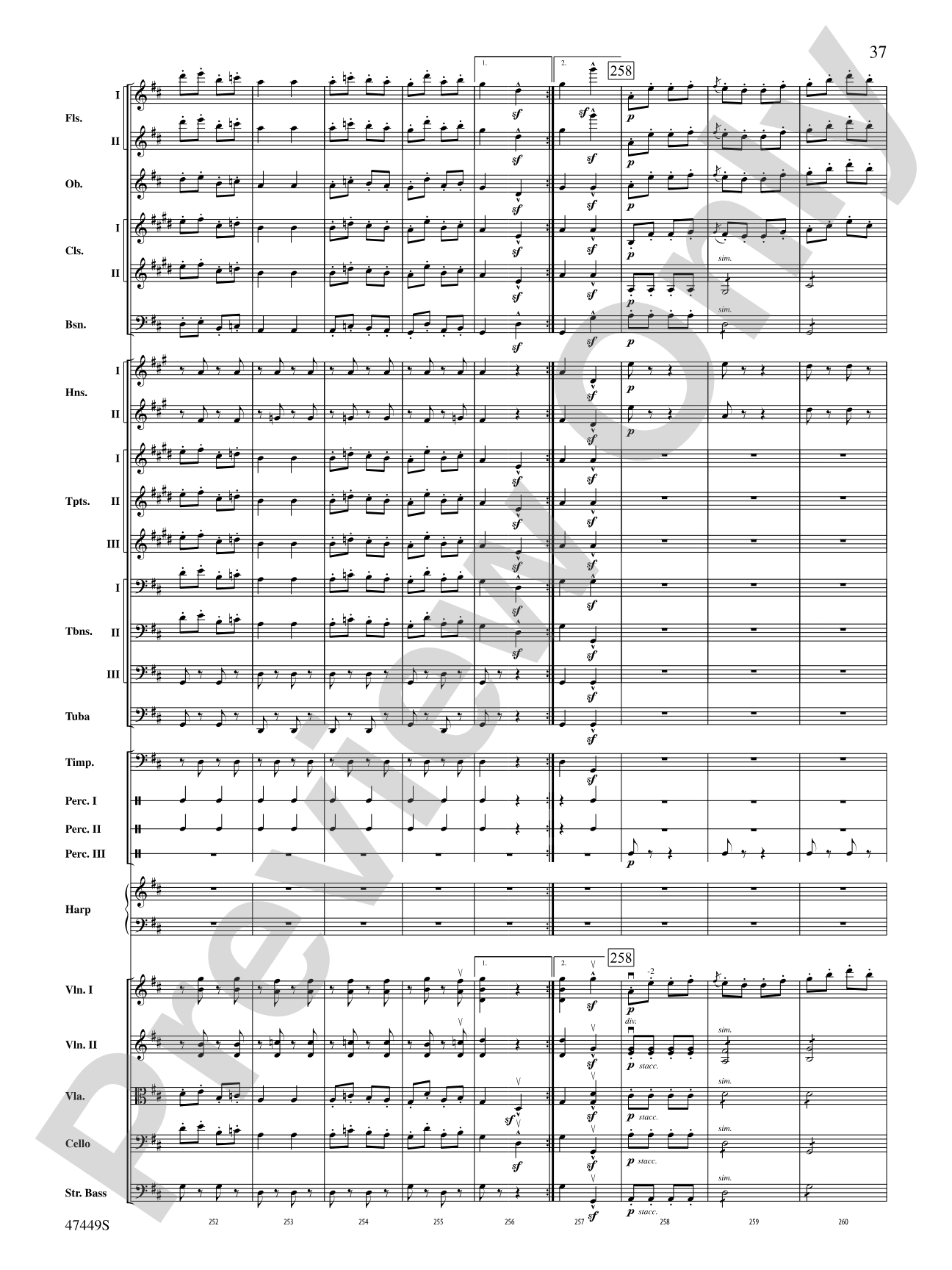 Overture from Orpheus in the Underworld: Full Orchestra Conductor Score & Parts