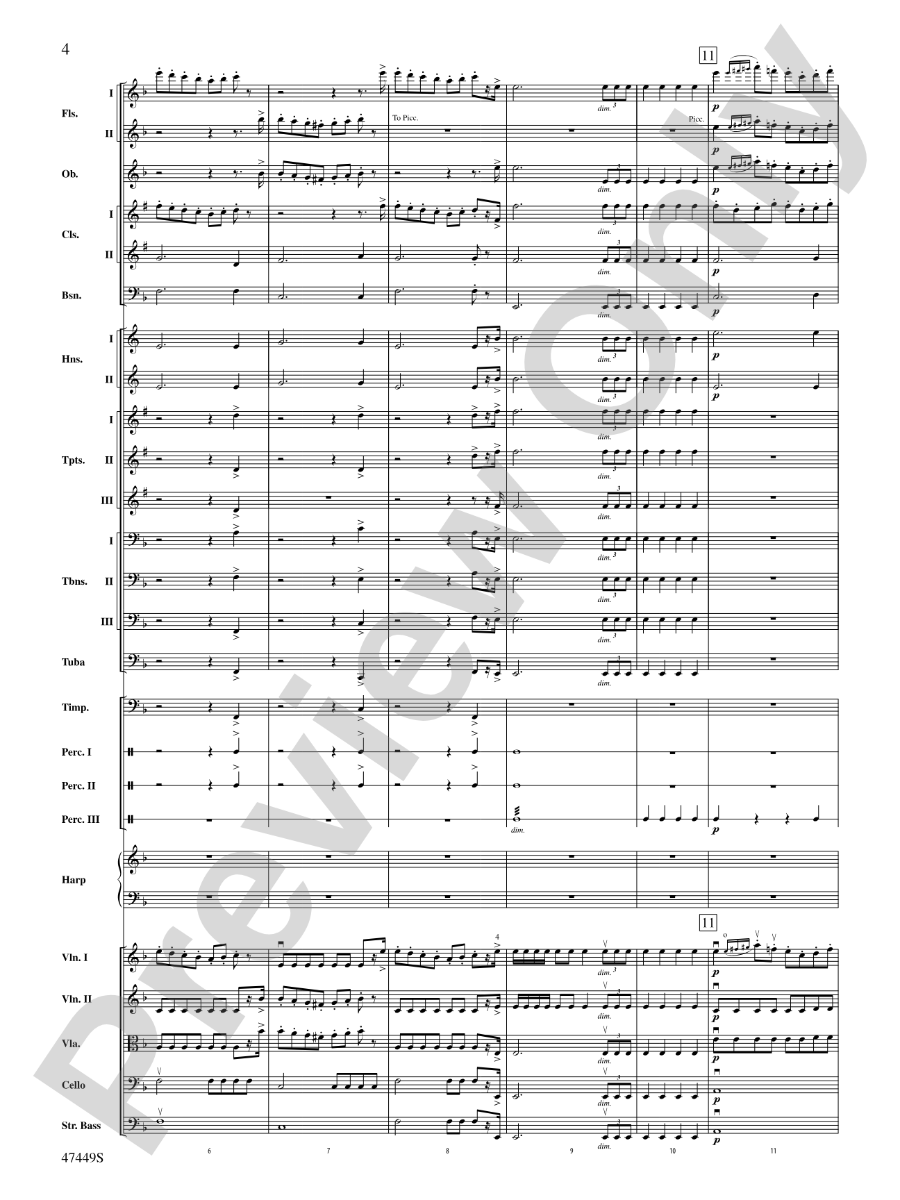 Overture from Orpheus in the Underworld: Full Orchestra Conductor Score & Parts