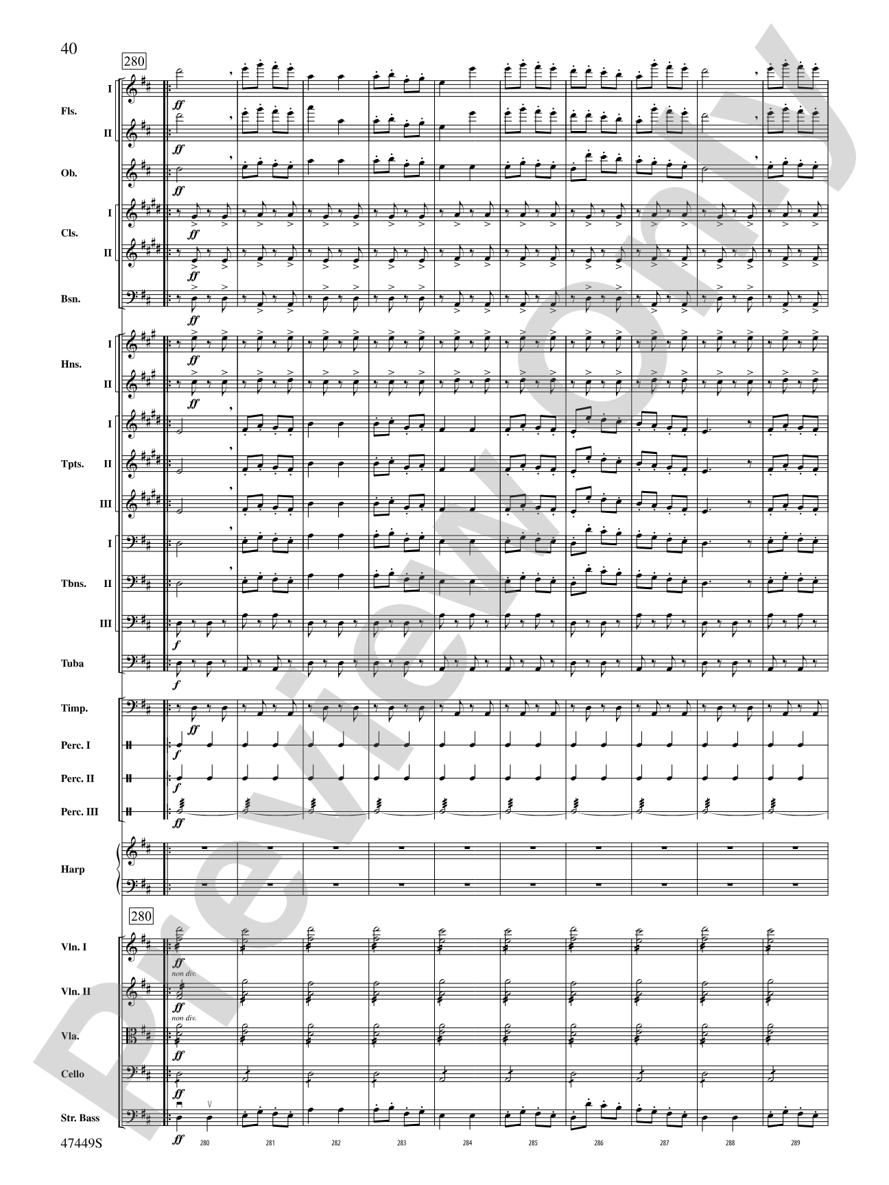 Overture from Orpheus in the Underworld: Full Orchestra Conductor Score & Parts