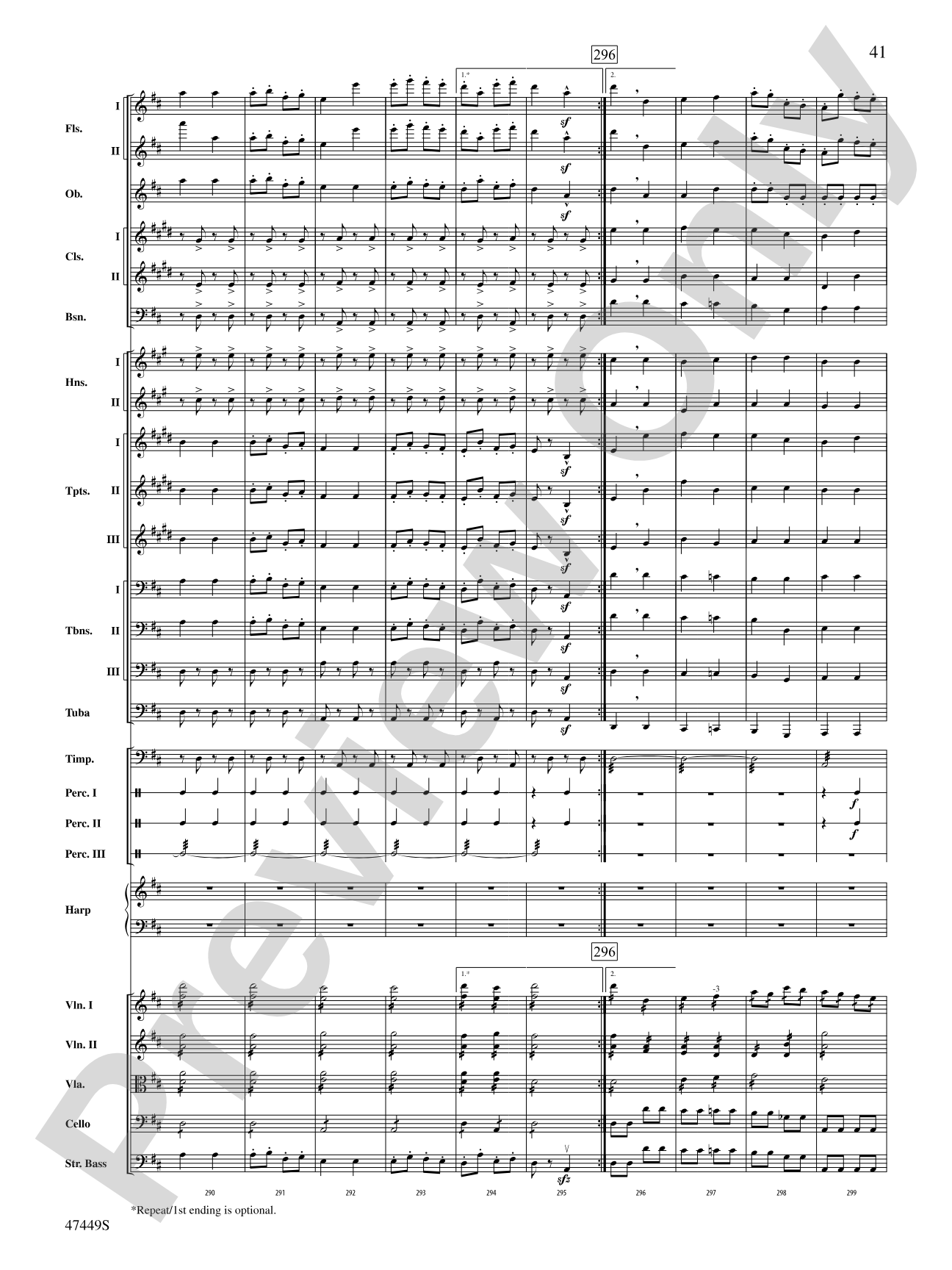 Overture from Orpheus in the Underworld: Full Orchestra Conductor Score & Parts