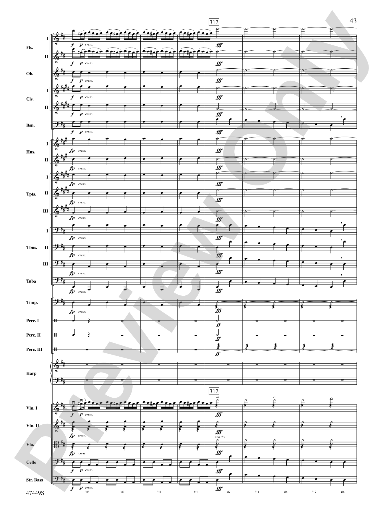 Overture from Orpheus in the Underworld: Full Orchestra Conductor Score & Parts