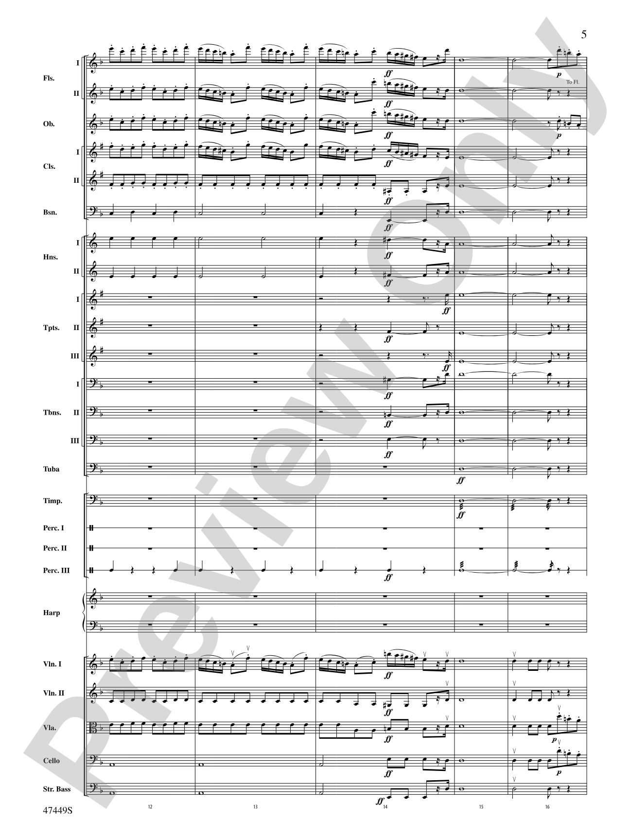 Overture from Orpheus in the Underworld: Full Orchestra Conductor Score & Parts