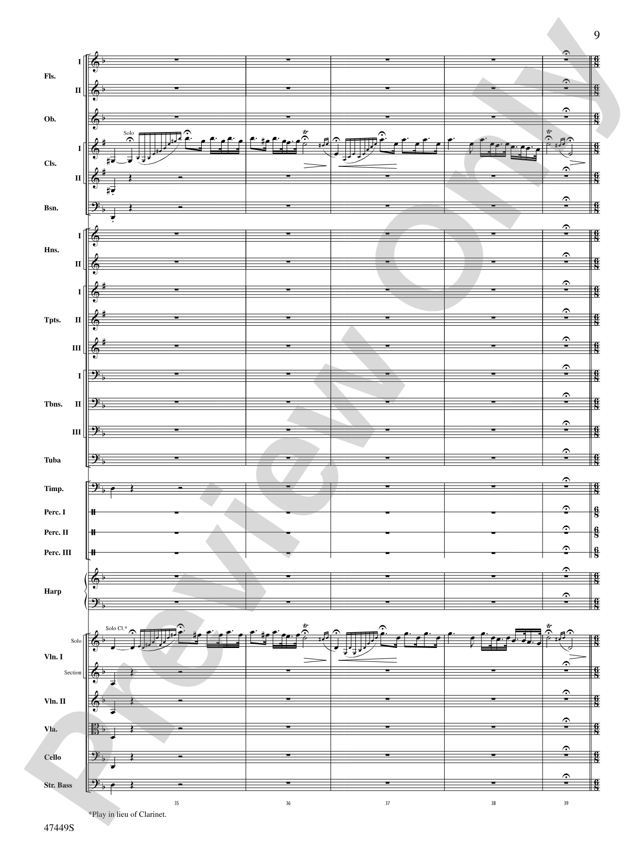Overture from Orpheus in the Underworld: Full Orchestra Conductor Score & Parts