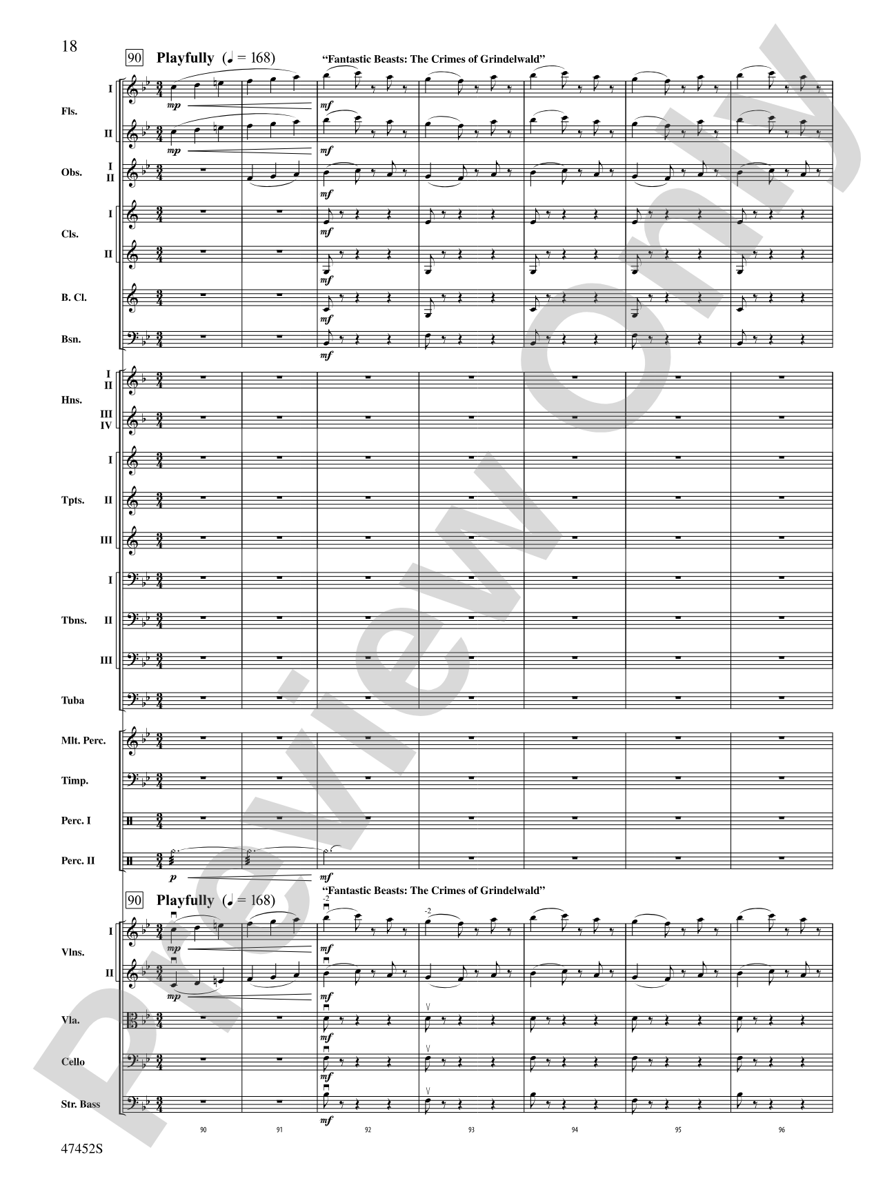 Fantastic Beasts: The Crimes of Grindelwald: Full Orchestra Conductor Score & Parts